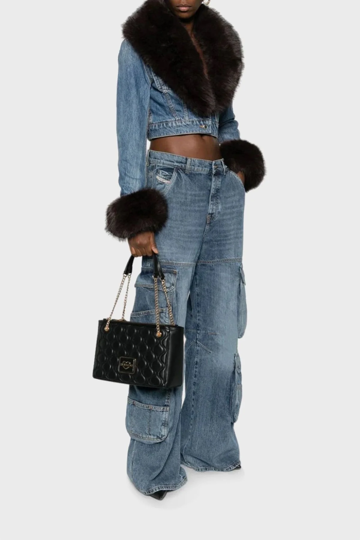 Love Moschino Logolu Zincir Askılı Bayan Çanta JC4243PP0HK1200A SİYAH - 2