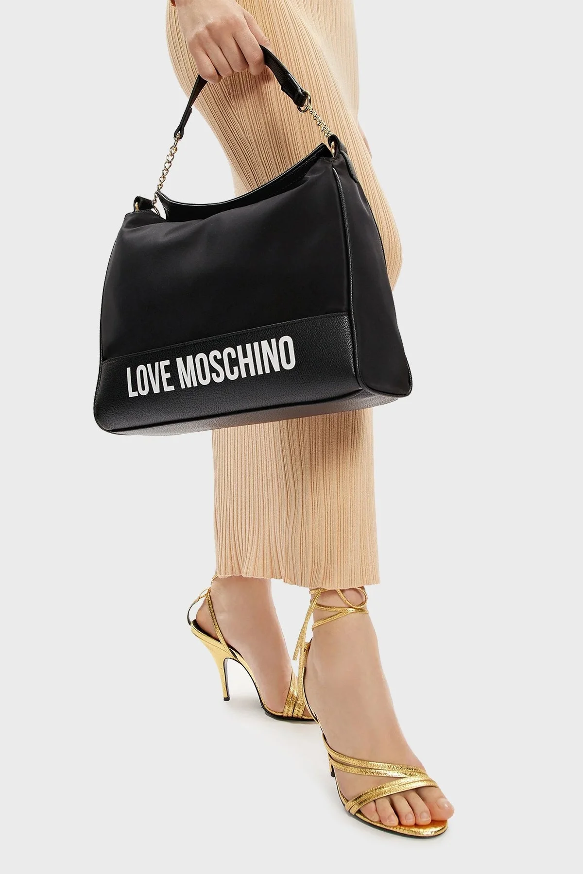 Love Moschino Logolu Zincir Askılı Bayan Çanta JC4256PP0IKE100A SİYAH - 2