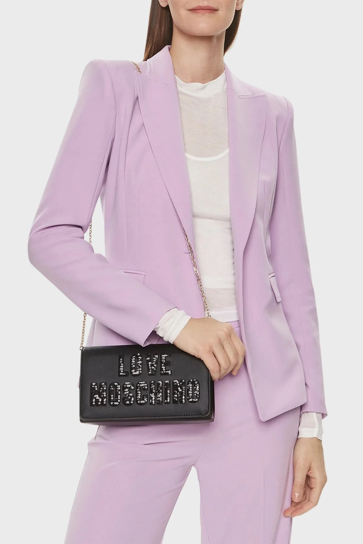 Love Moschino Logolu Zincir Askılı Bayan Çanta JC4293PP0IKK100B SİYAH - 2
