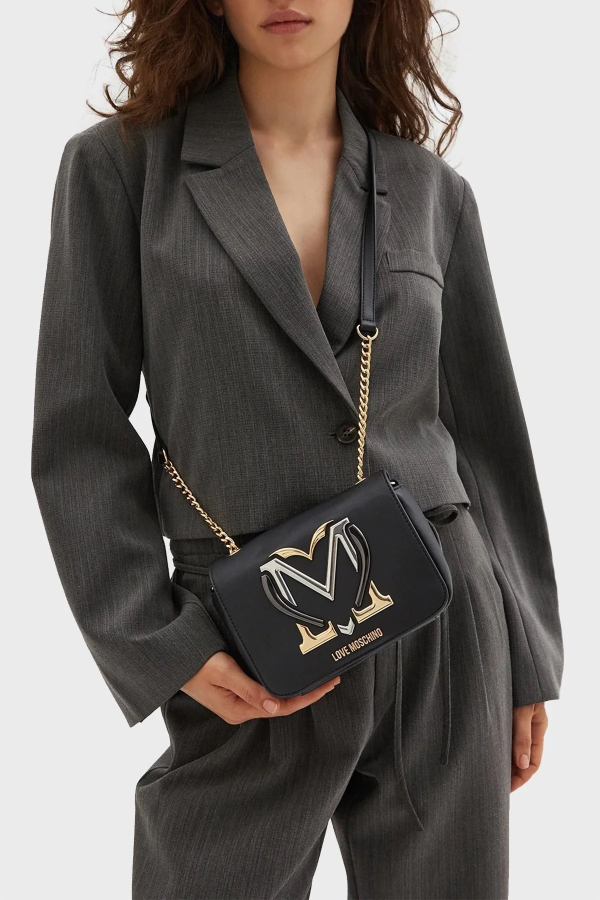 Love Moschino Logolu Zincir Askılı Bayan Çanta JC4332PP0LKN0000 SİYAH - 2