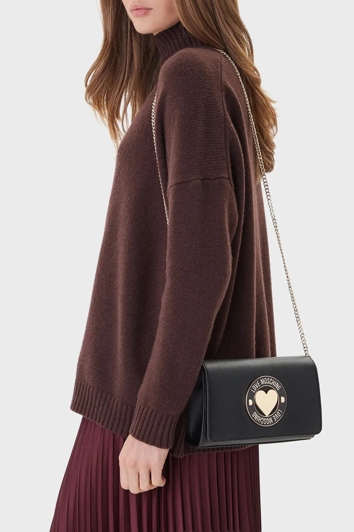 Love Moschino Logolu Zincir Askılı Bayan Çanta JC4368PP0NKG0000 SİYAH - 2