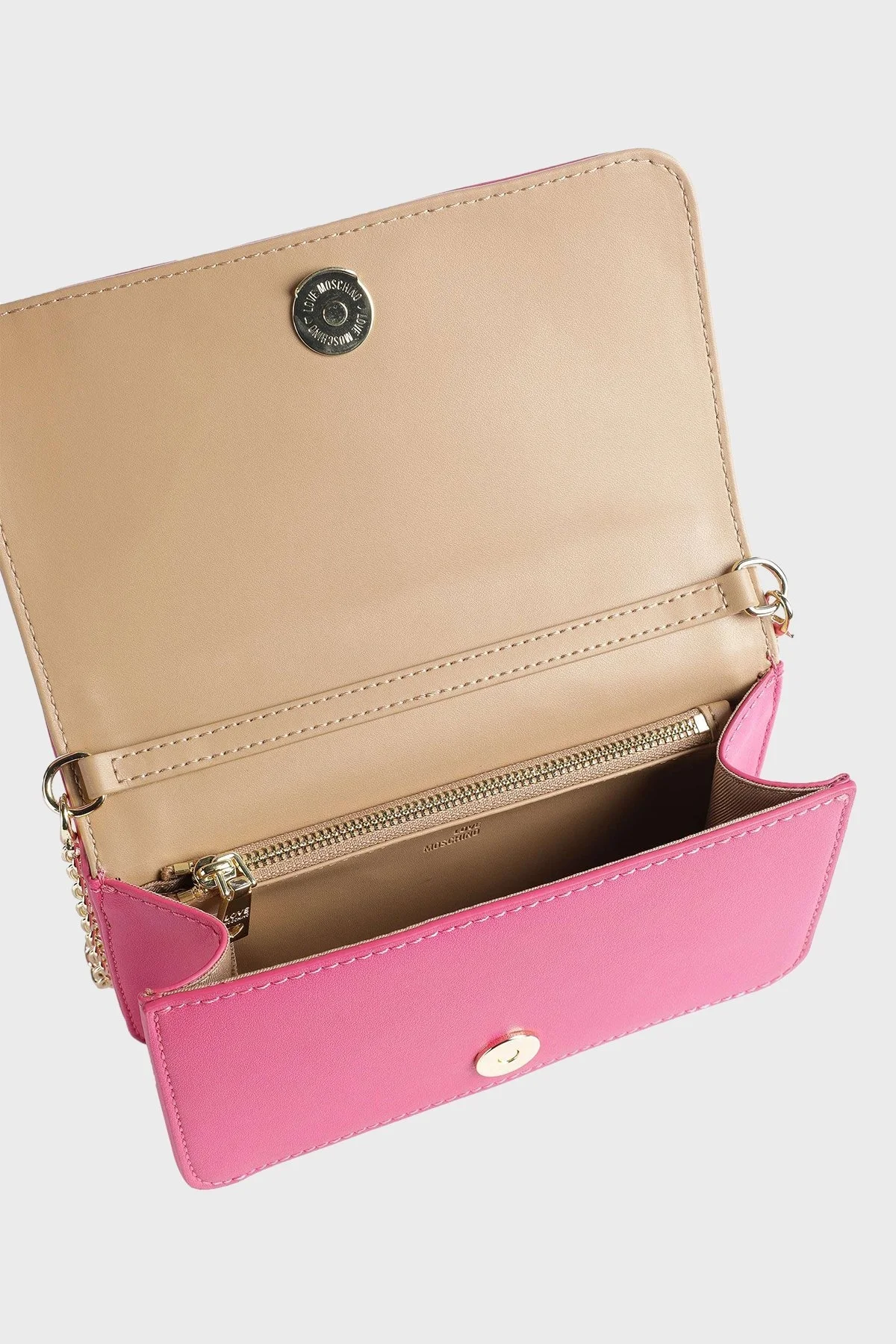 Love Moschino Logolu Zincir Askılı Bayan Çanta JC5681PP0GLA0604 FUŞYA - 3