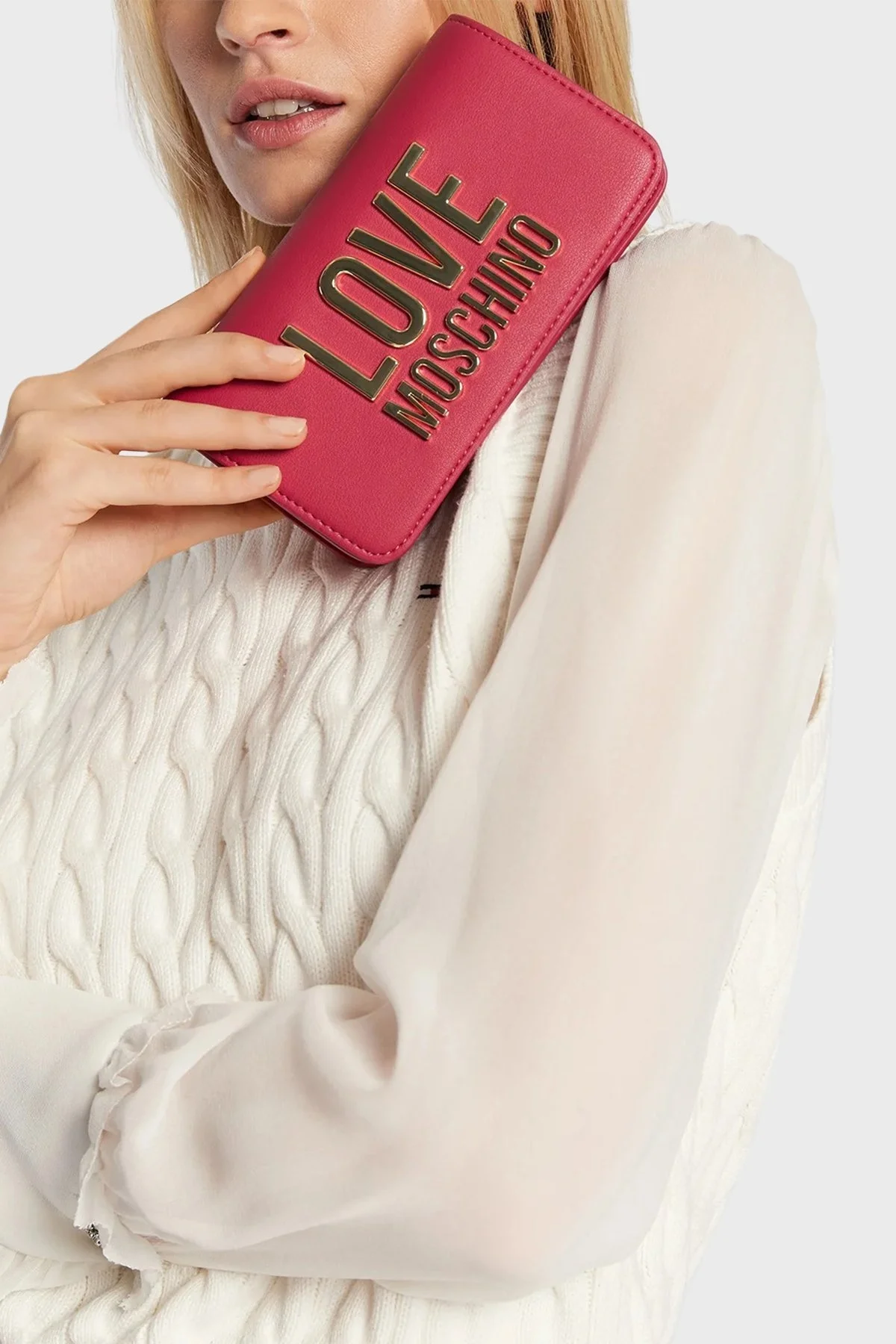 Love Moschino Logolu Zincir Askılı Bayan Cüzdan JC5610PP1FLJ060A FUŞYA - 2