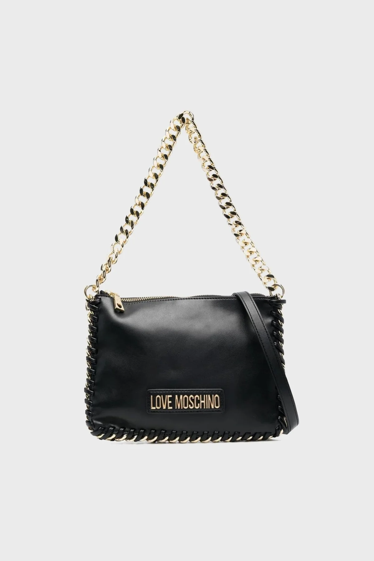 Love Moschino Logolu Zincir Askılı Fermuarlı Bayan Çanta JC4245PP0GKQ100A SİYAH - 1