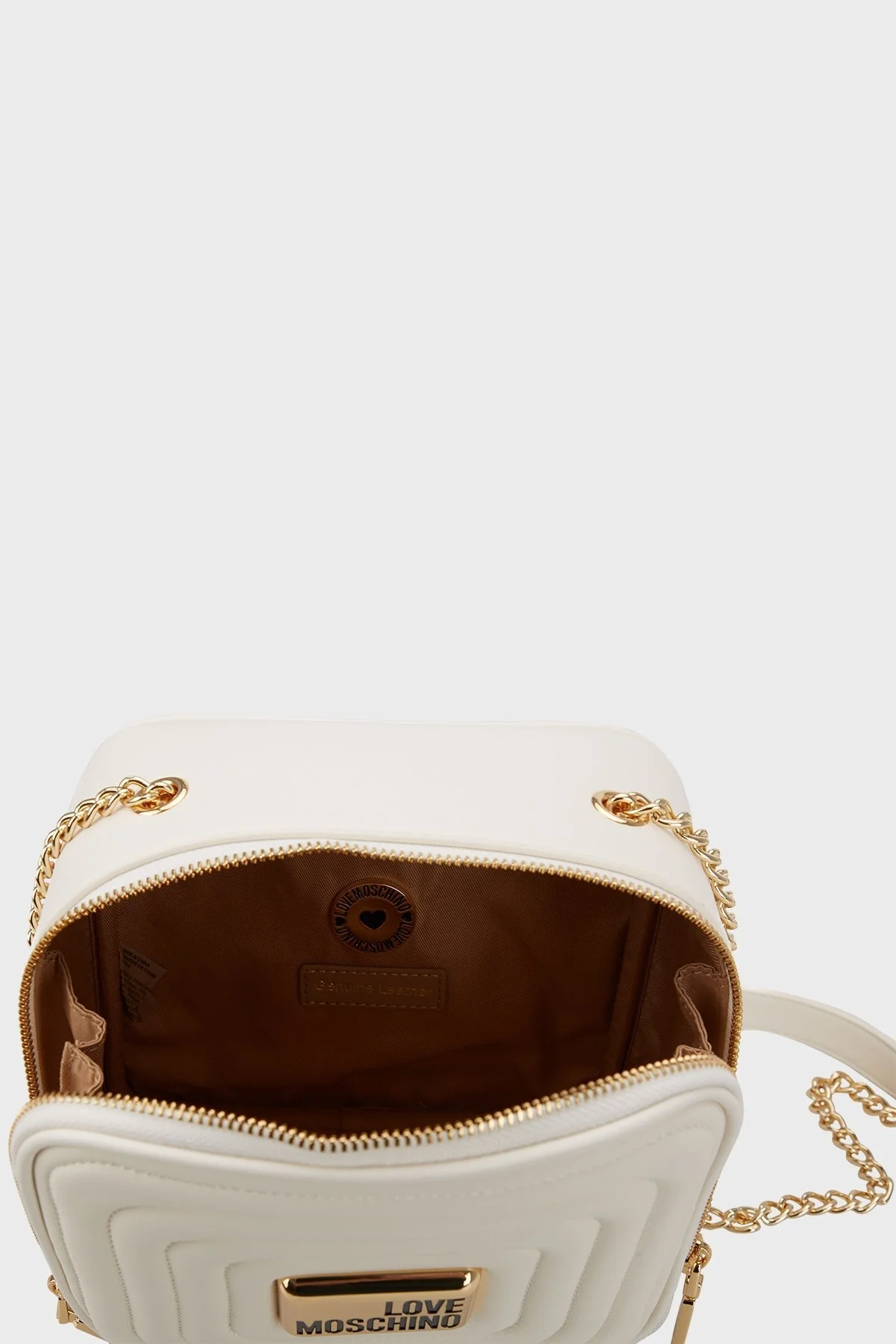 Love Moschino Logolu Zincir Askılı Fermuarlı Bayan Çanta JC4334PP0GK2010A BEYAZ - 4