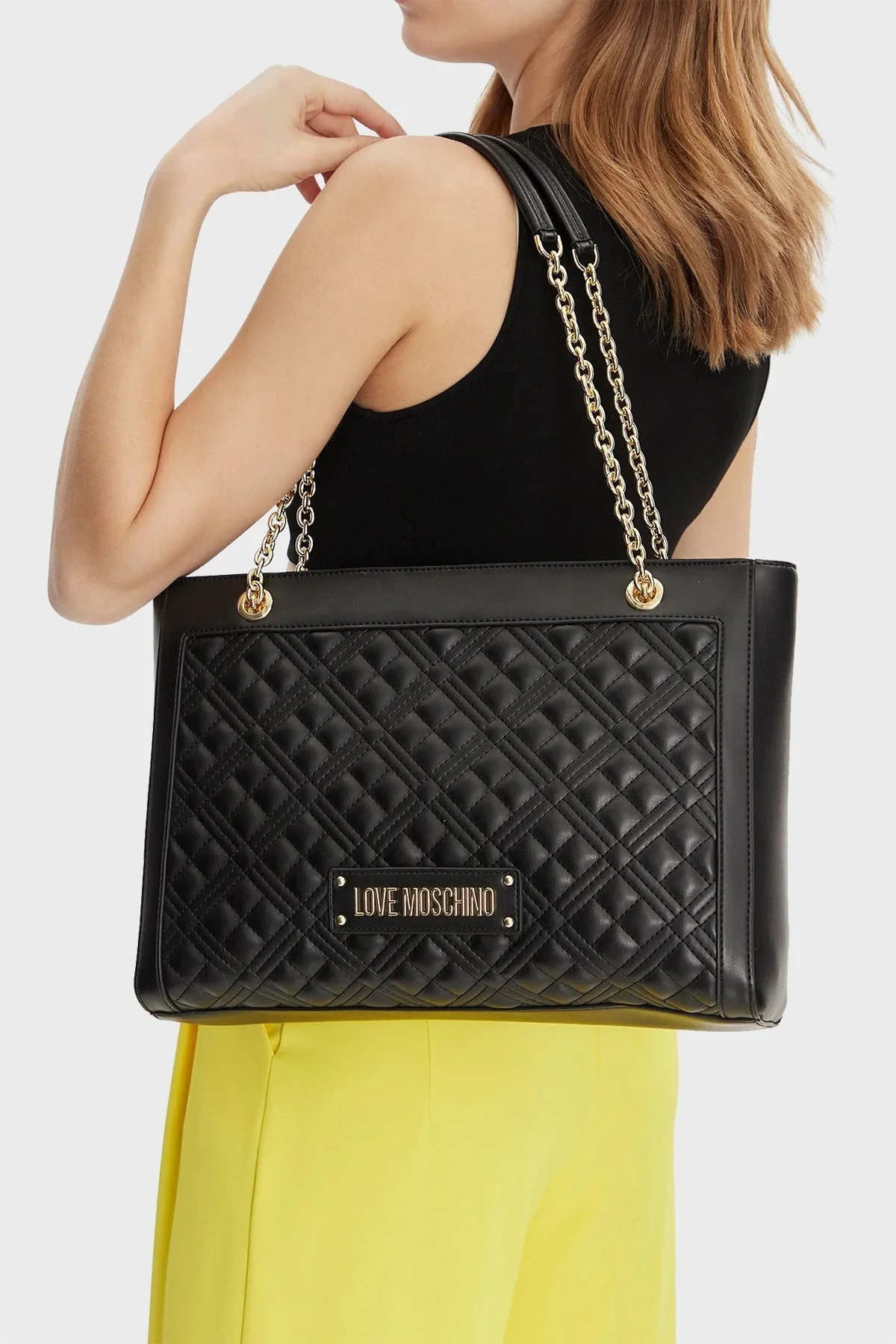 Love Moschino Logolu Zincir Askılı Kapitone Bayan Çanta JC4006PP0ILA0000 SİYAH - 2