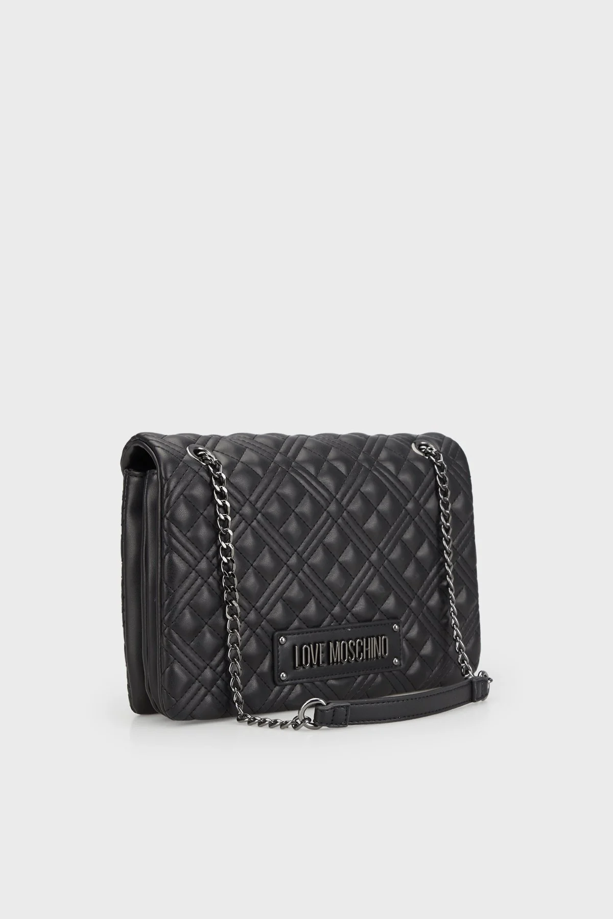 Love Moschino Logolu Zincir Askılı Kapitone Bayan Çanta JC4014PP0ILA000A SİYAH - 4