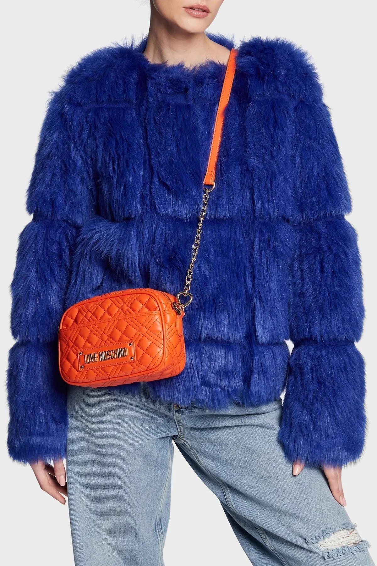 Love Moschino Logolu Zincir Askılı Kapitone Bayan Çanta JC4017PP1GLA0450 TURUNCU - 2