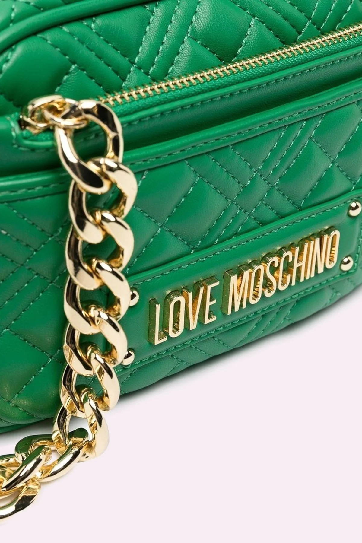 Love Moschino Logolu Zincir Askılı Kapitone Bayan Çanta JC4017PP1GLA0801 YEŞİL - 5