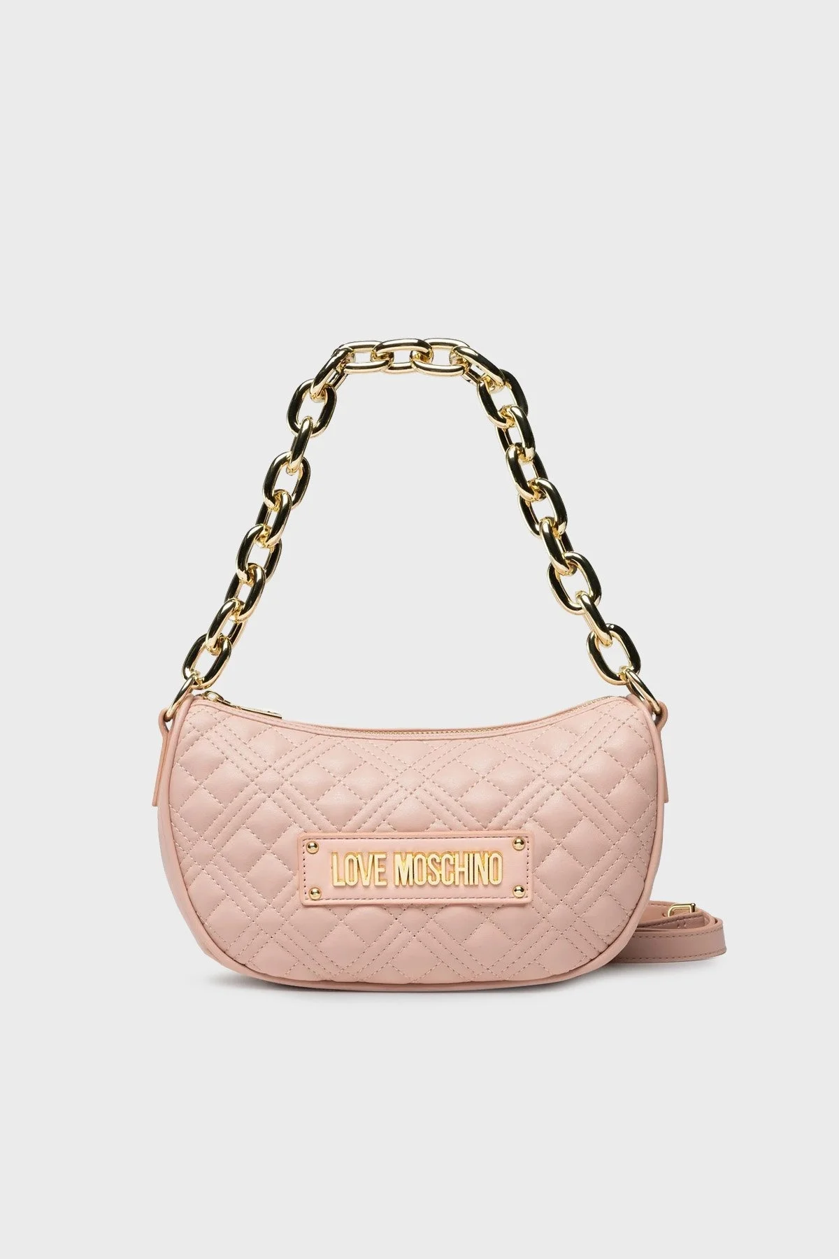 Love Moschino Logolu Zincir Askılı Kapitone Bayan Çanta JC4027PP1FLA0601 PUDRA - 1