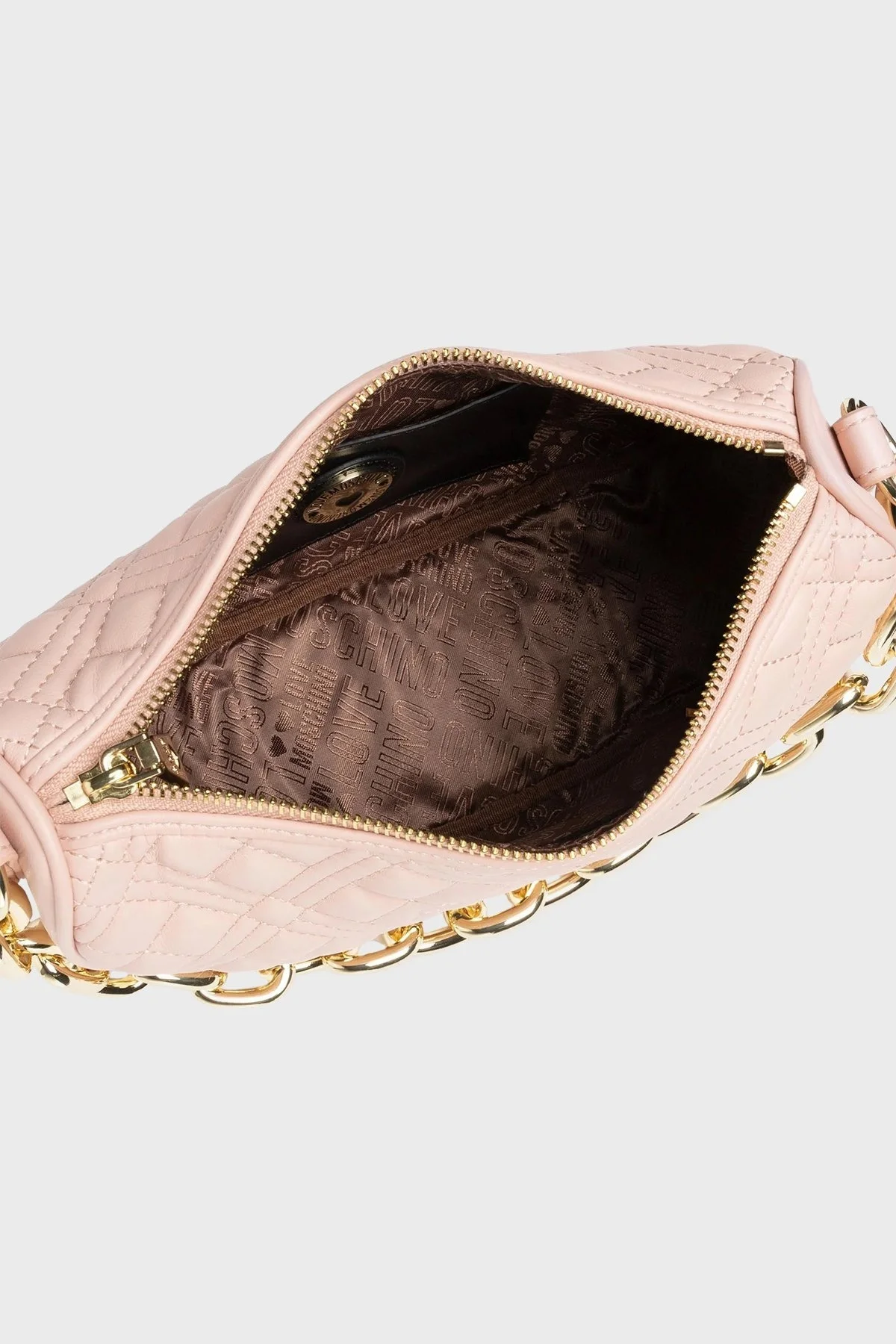 Love Moschino Logolu Zincir Askılı Kapitone Bayan Çanta JC4027PP1FLA0601 PUDRA - 6