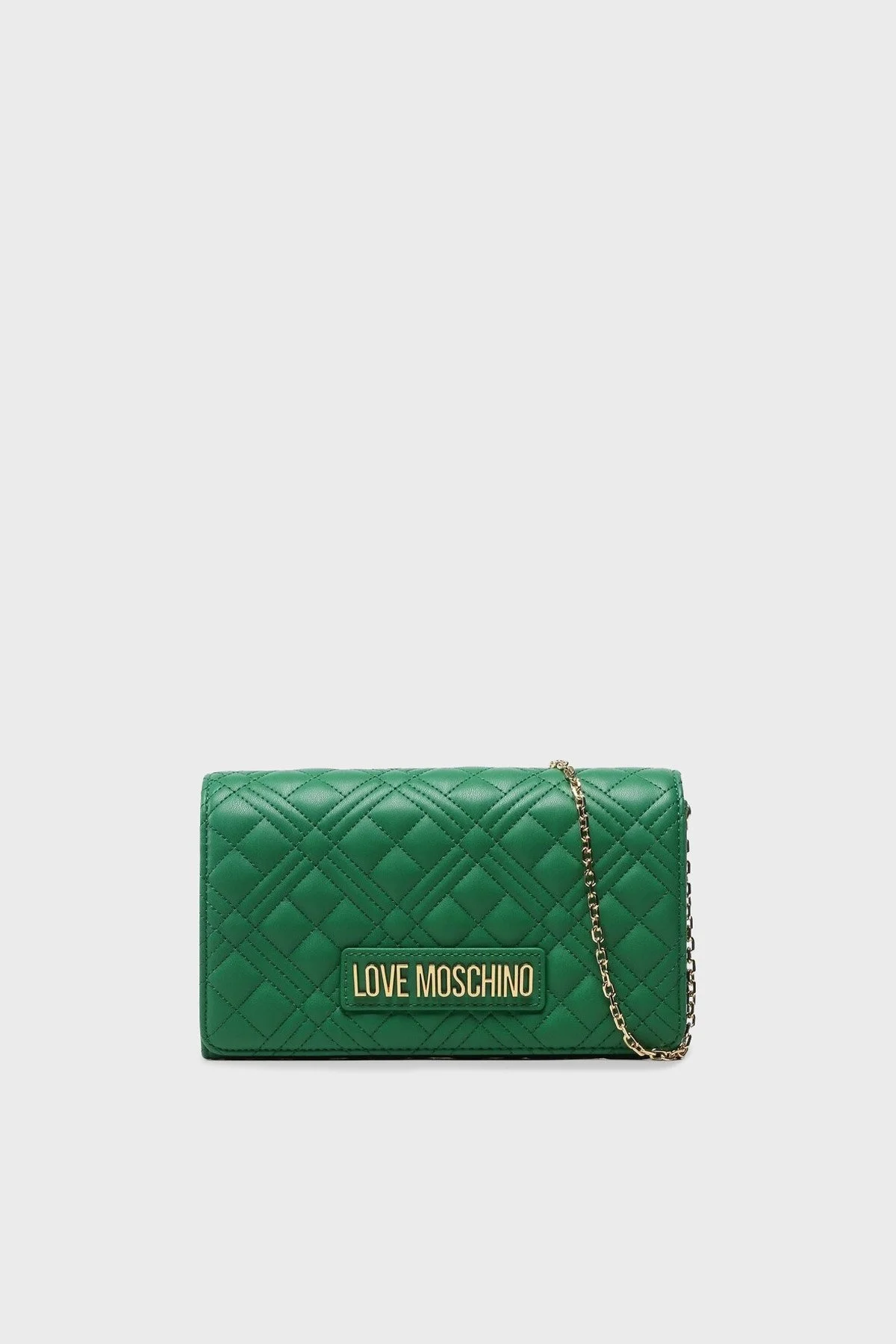 Love Moschino Logolu Zincir Askılı Kapitone Bayan Çanta JC4079PP1GLA0801 YEŞİL - 1
