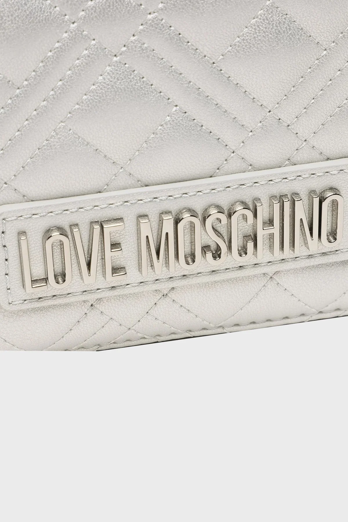 Love Moschino Logolu Zincir Askılı Kapitone Bayan Çanta JC4079PP1GLA0902 GÜMÜŞ - 2
