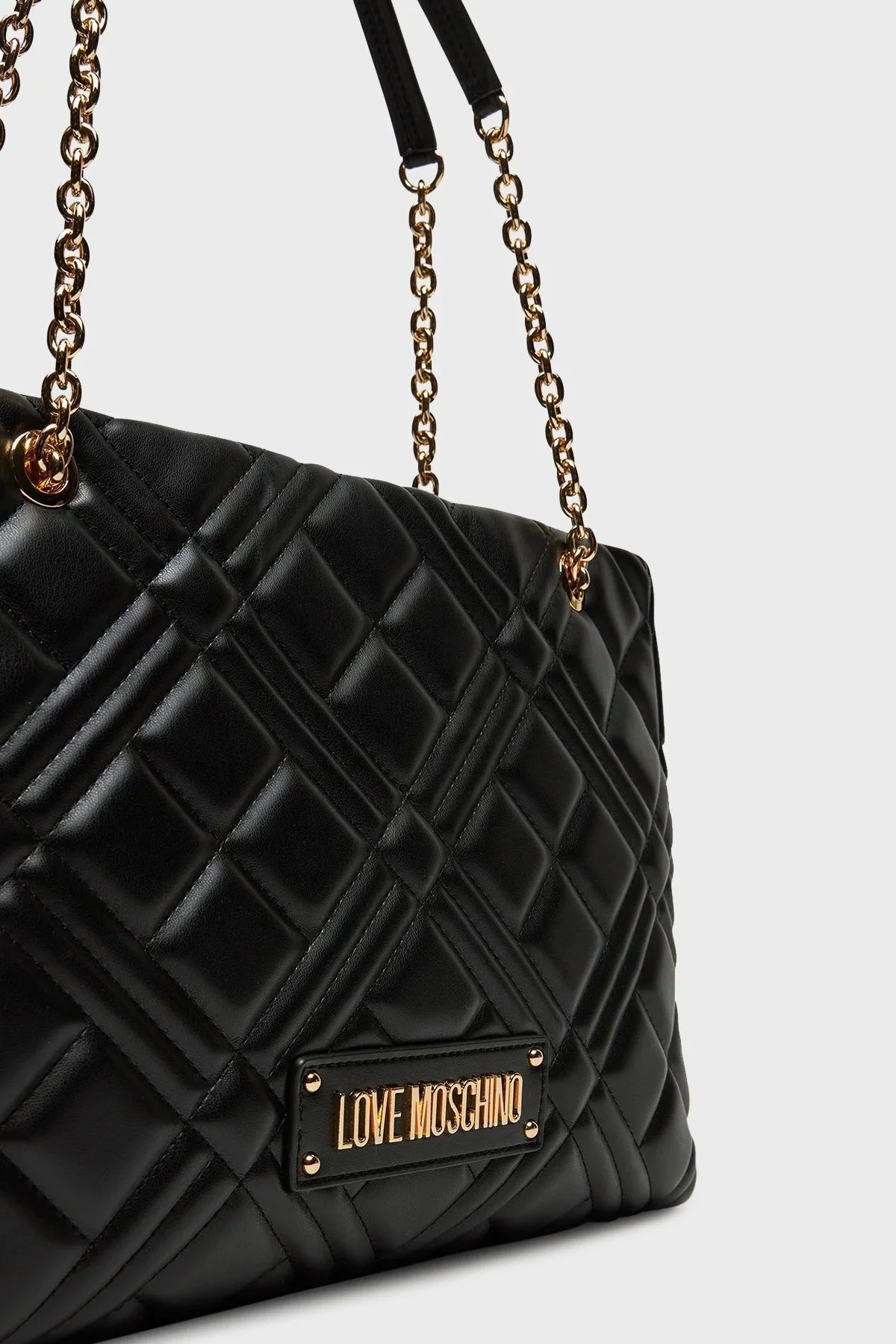 Love Moschino Logolu Zincir Askılı Kapitone Bayan Çanta JC4145PP0LLA0000 SİYAH - 3