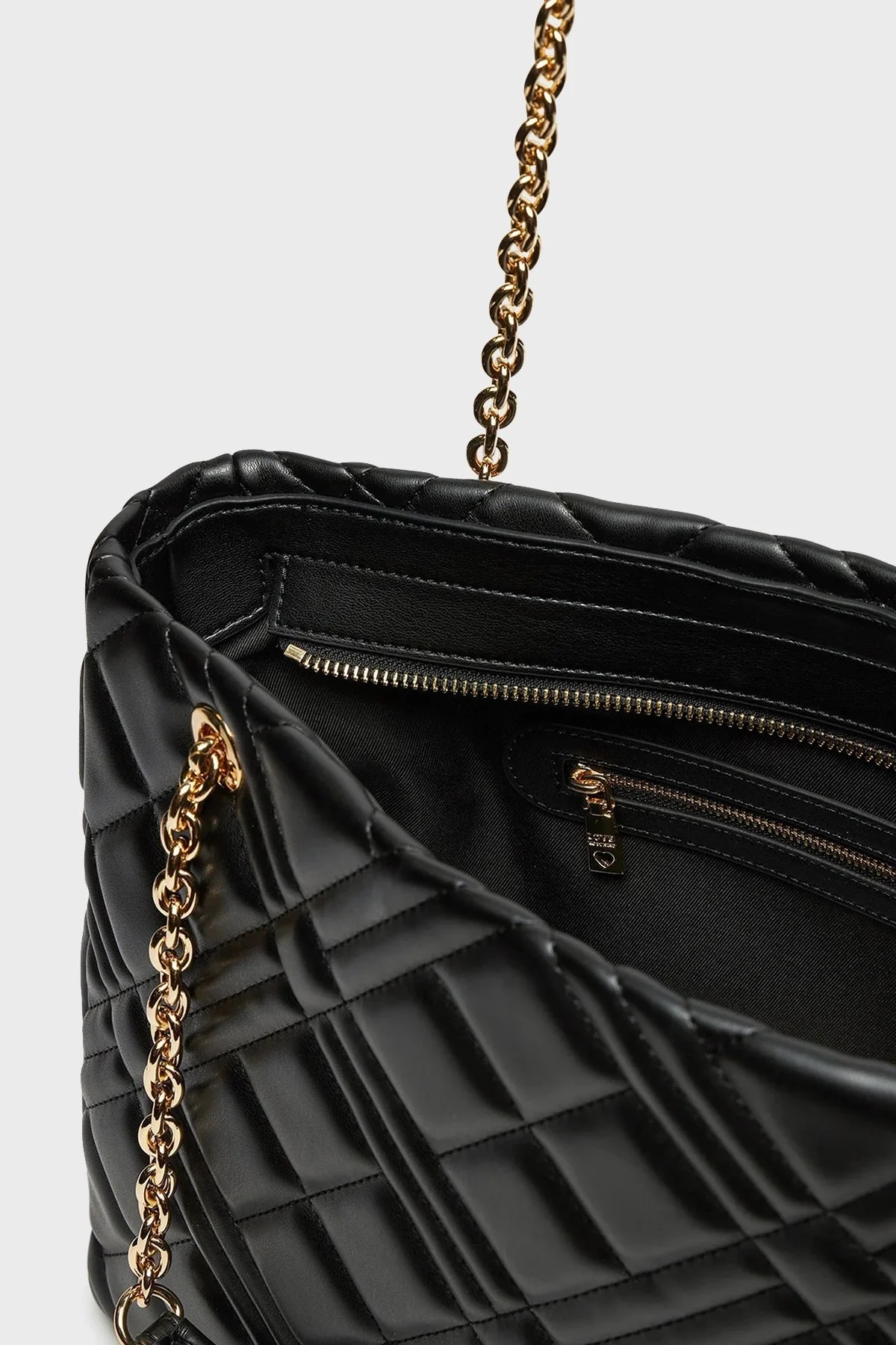 Love Moschino Logolu Zincir Askılı Kapitone Bayan Çanta JC4145PP0LLA0000 SİYAH - 4
