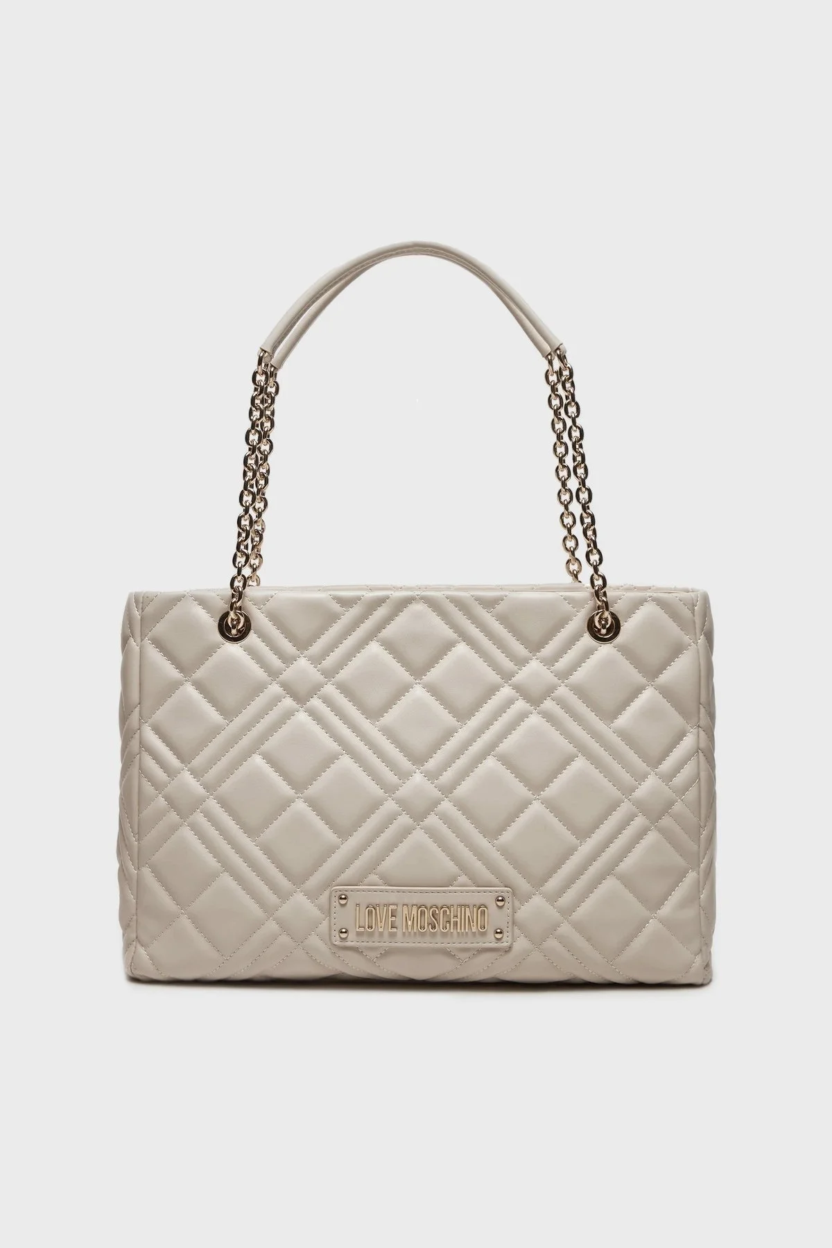 Love Moschino Logolu Zincir Askılı Kapitone Bayan Çanta JC4145PP1LLA0110 BEJ - 1