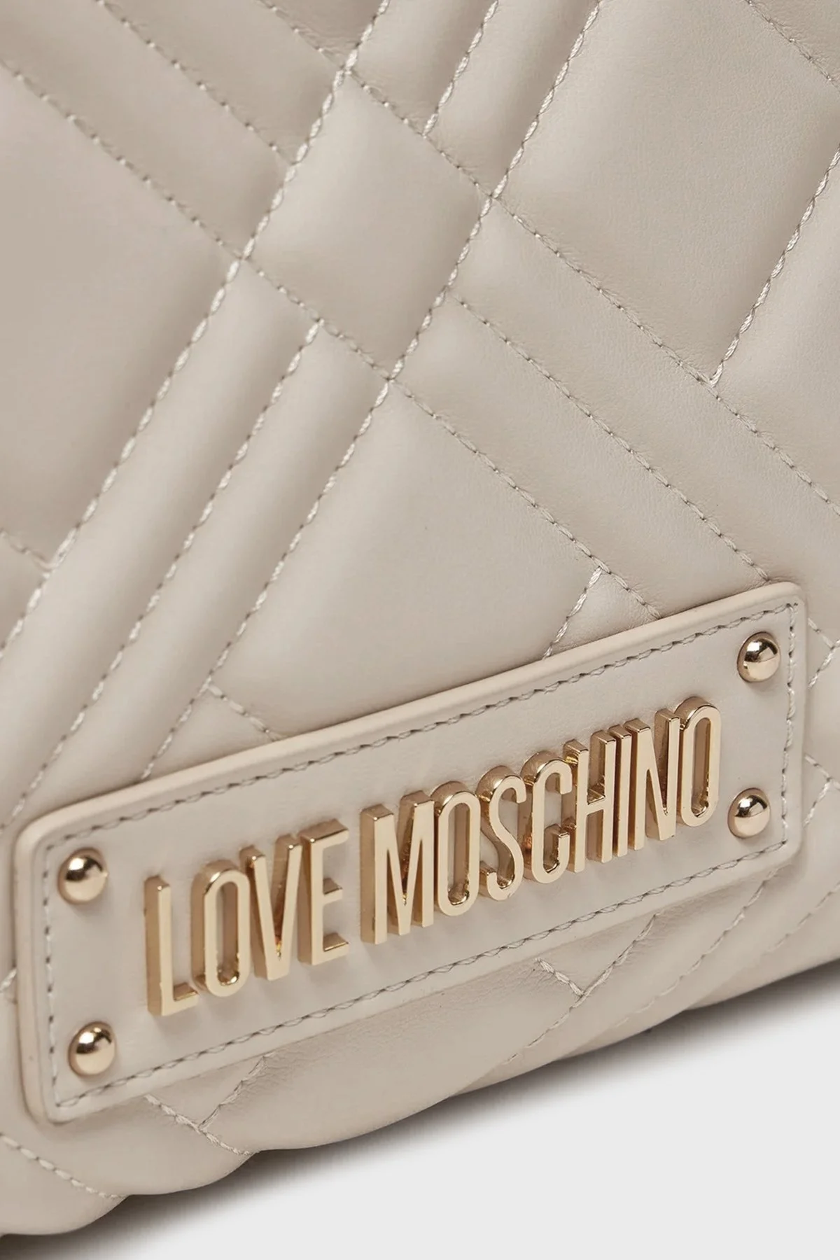 Love Moschino Logolu Zincir Askılı Kapitone Bayan Çanta JC4145PP1LLA0110 BEJ - 3