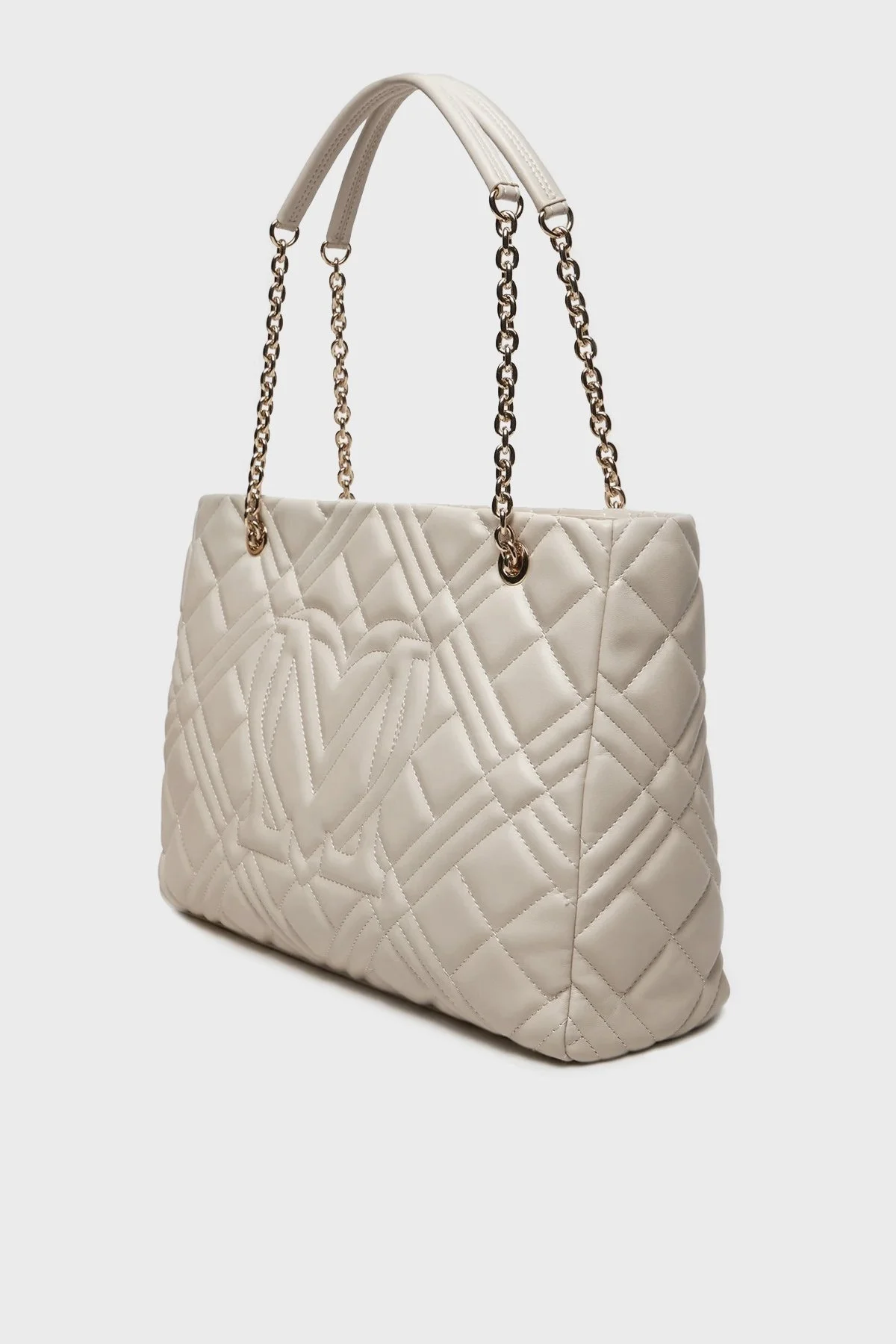 Love Moschino Logolu Zincir Askılı Kapitone Bayan Çanta JC4145PP1LLA0110 BEJ - 5