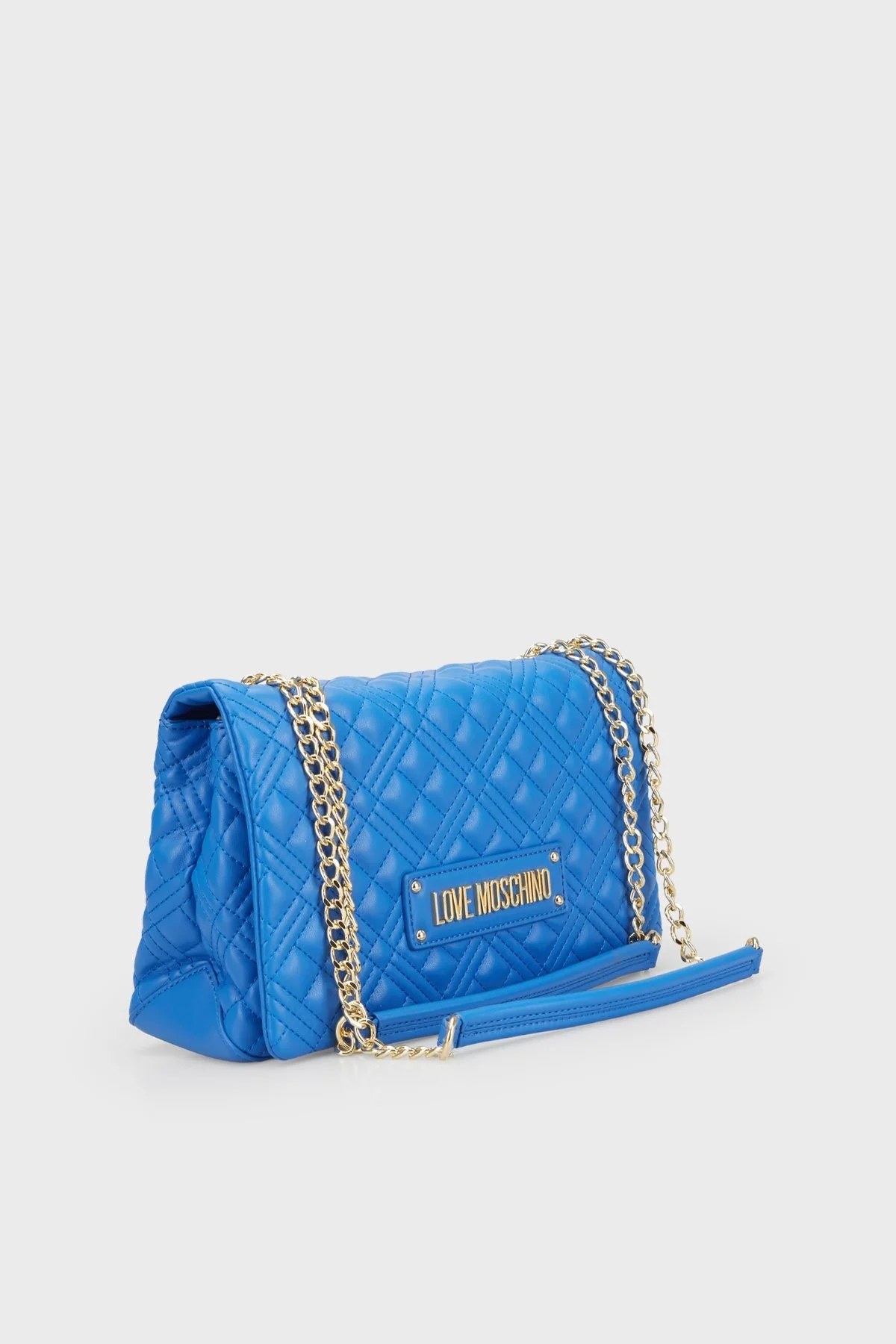 Love Moschino Logolu Zincir Askılı Kapitone Bayan Çanta JC4230PP0ILA0715 MAVİ - 3