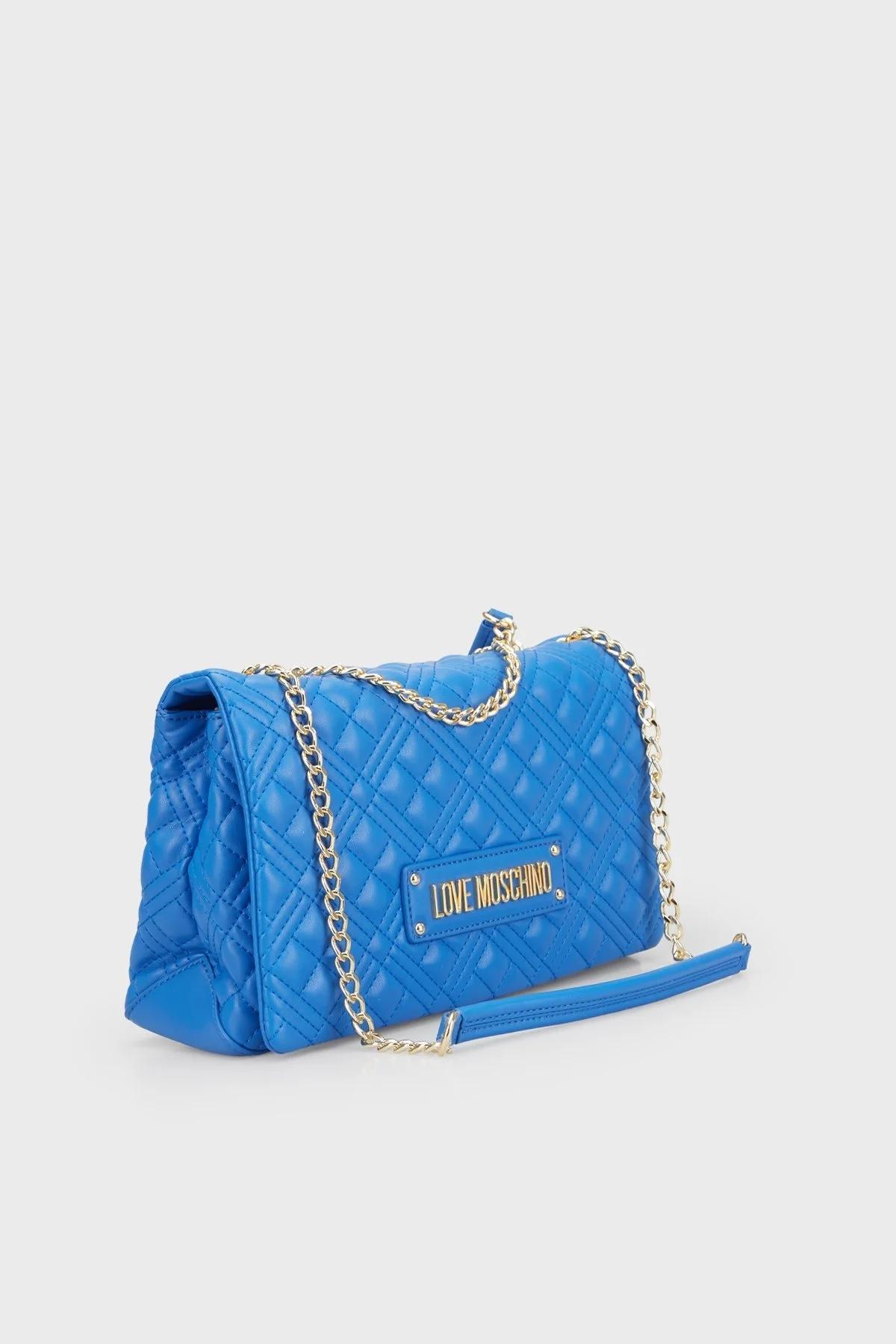 Love Moschino Logolu Zincir Askılı Kapitone Bayan Çanta JC4230PP0ILA0715 MAVİ - 5