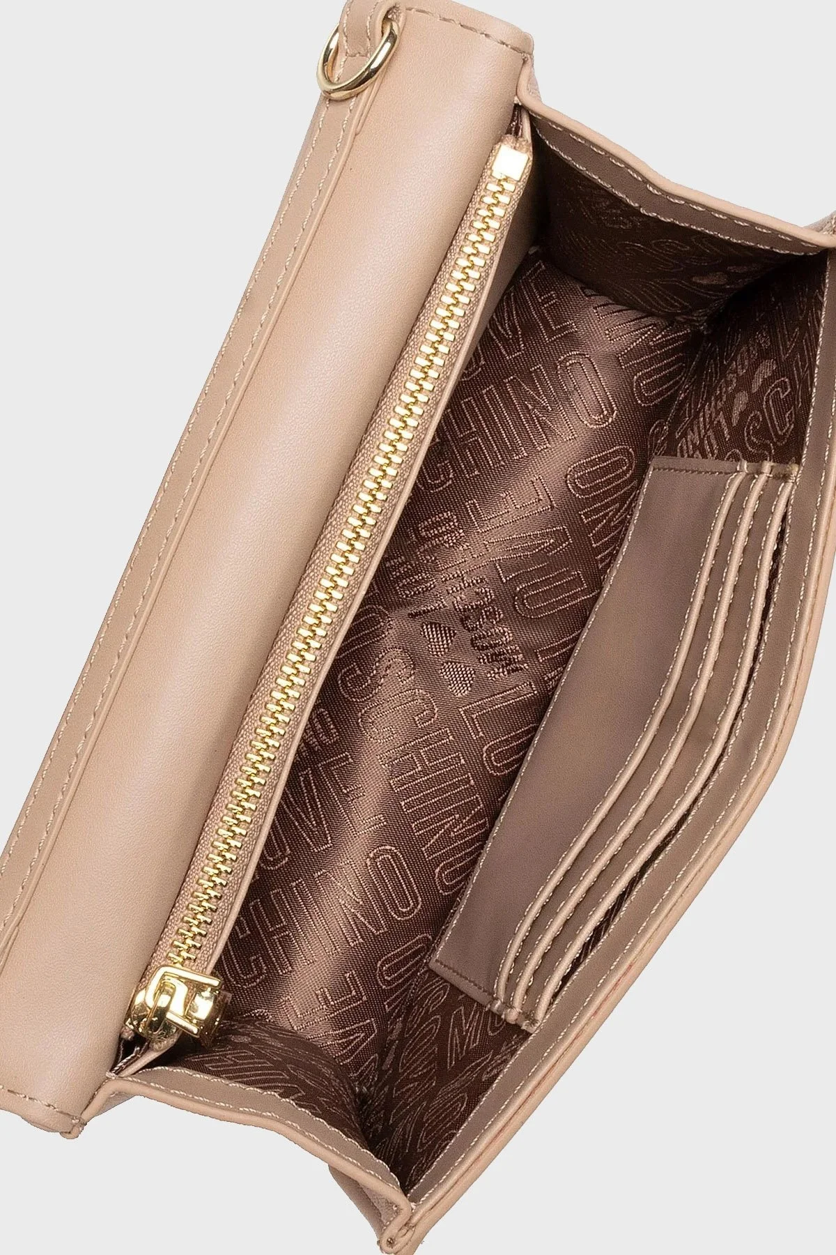 Love Moschino Logolu Zincir Askılı Kapitone Bayan Çanta JC5681PP1FLA0107 BEJ - 5