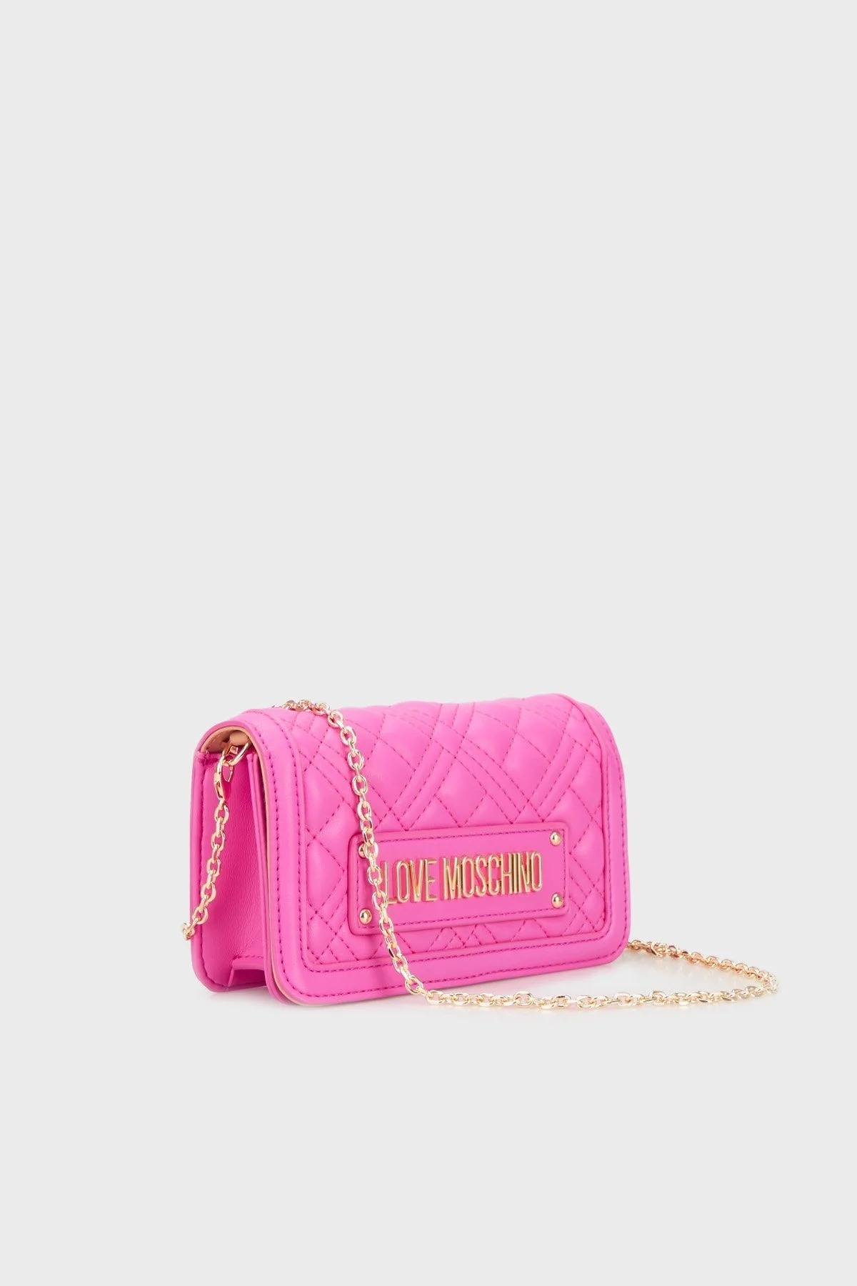 Love Moschino Logolu Zincir Askılı Kapitone Bayan Çanta JC5681PP1ILA0615 FUŞYA - 2