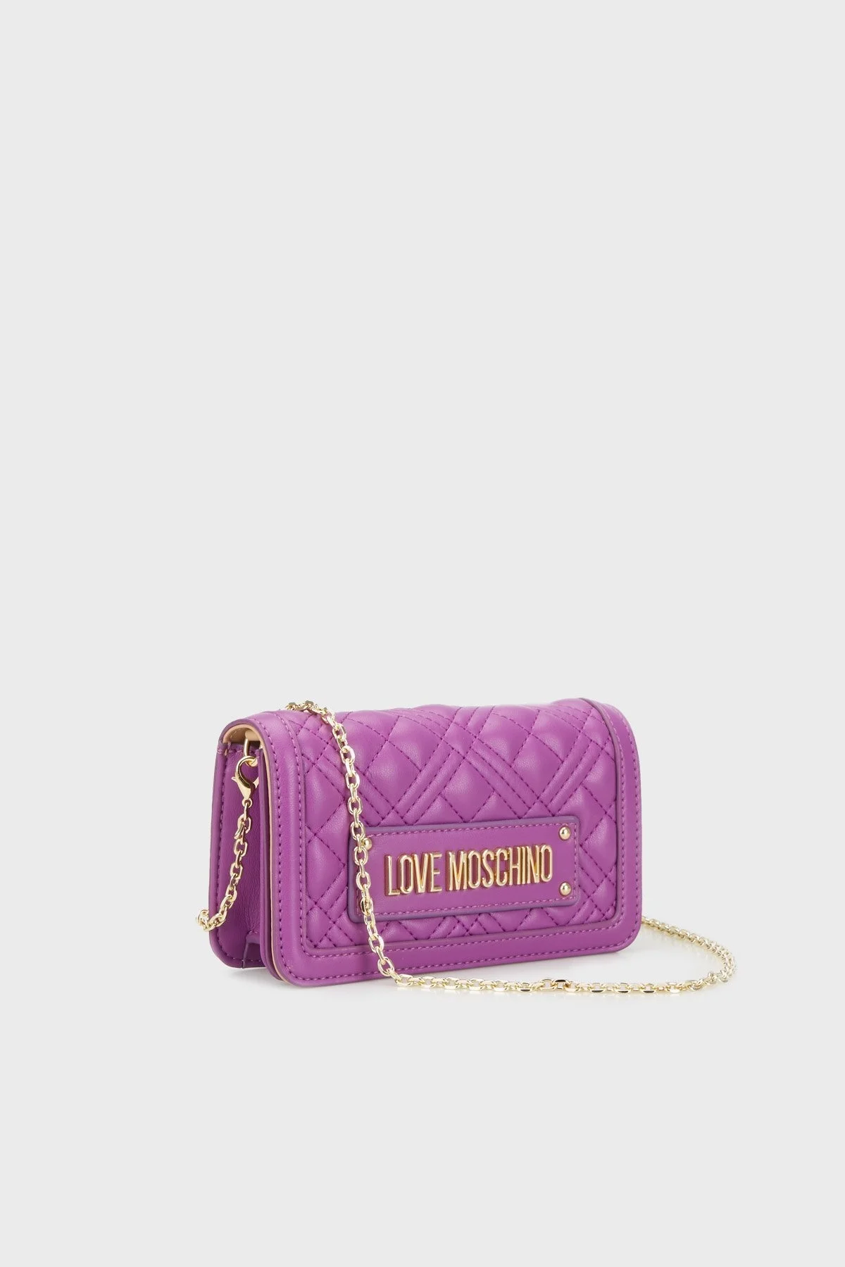 Love Moschino Logolu Zincir Askılı Kapitone Bayan Çanta JC5681PP1ILA0650 MOR - 2