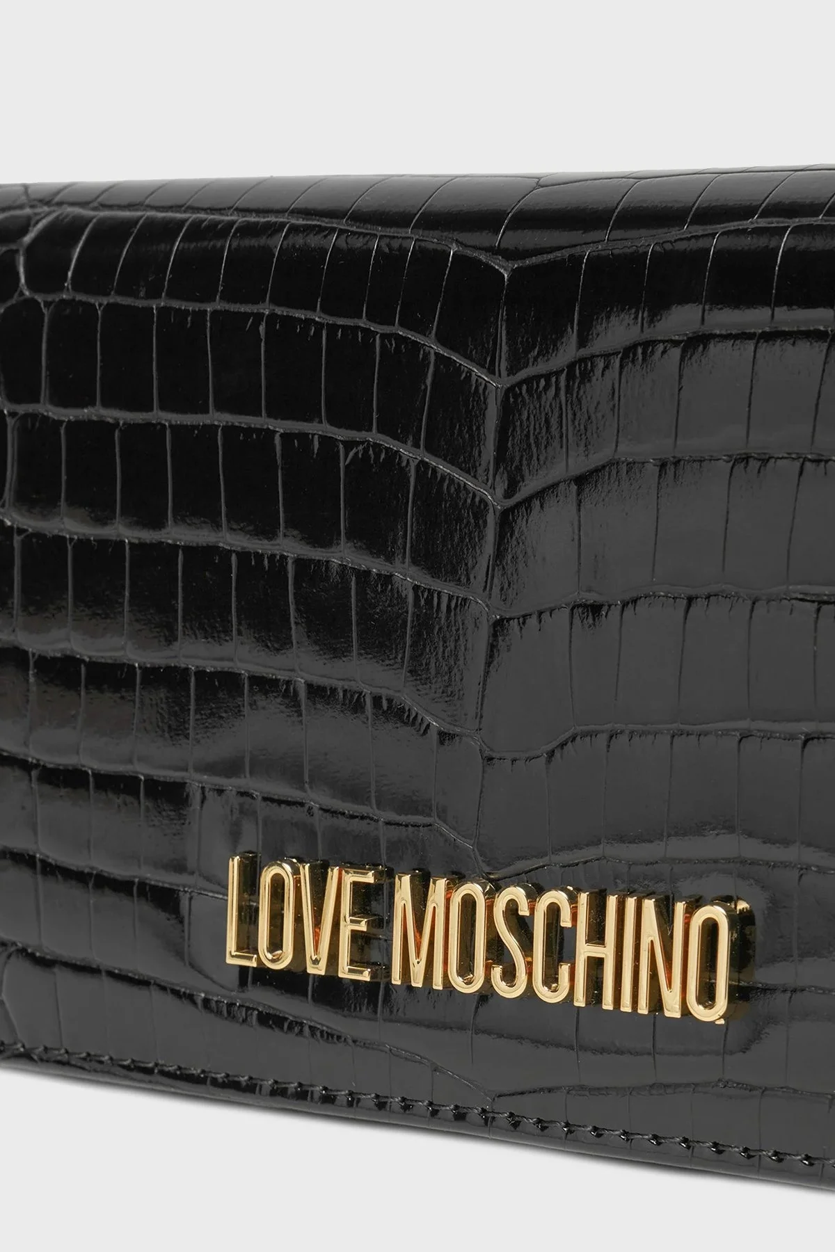 Love Moschino Logolu Zincir Askılı Krokodil Dokulu Bayan Çanta JC4079PP0LKJ0000 SİYAH - 9