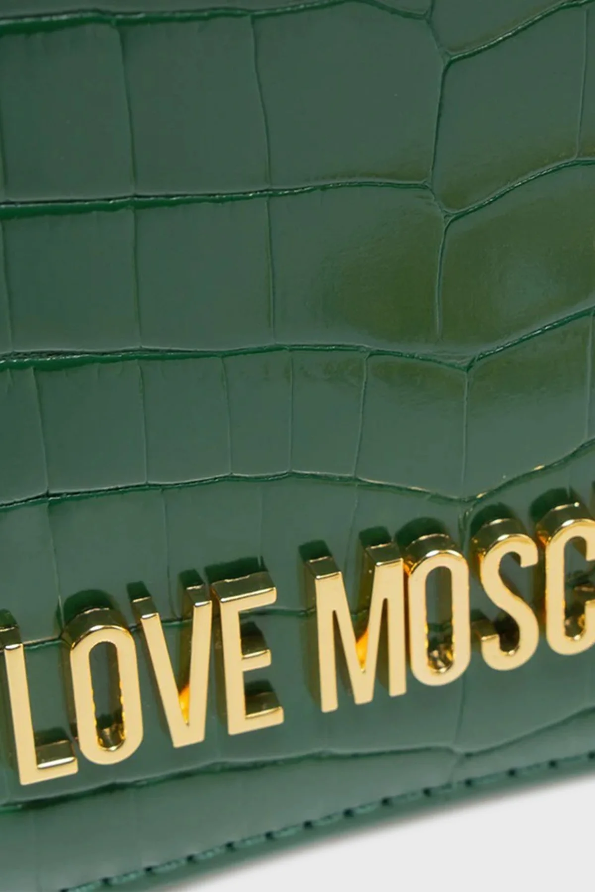 Love Moschino Logolu Zincir Askılı Krokodil Dokulu Bayan Çanta JC4079PP0LKJ0850 HAKİ - 4
