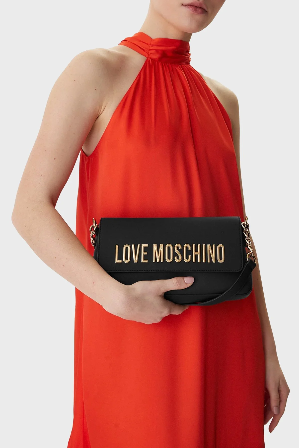 Love Moschino Logolu Zincir Detaylı Ayarlanabilir Askılı Bayan Çanta JC4109PP1OKD0000 SİYAH - 2
