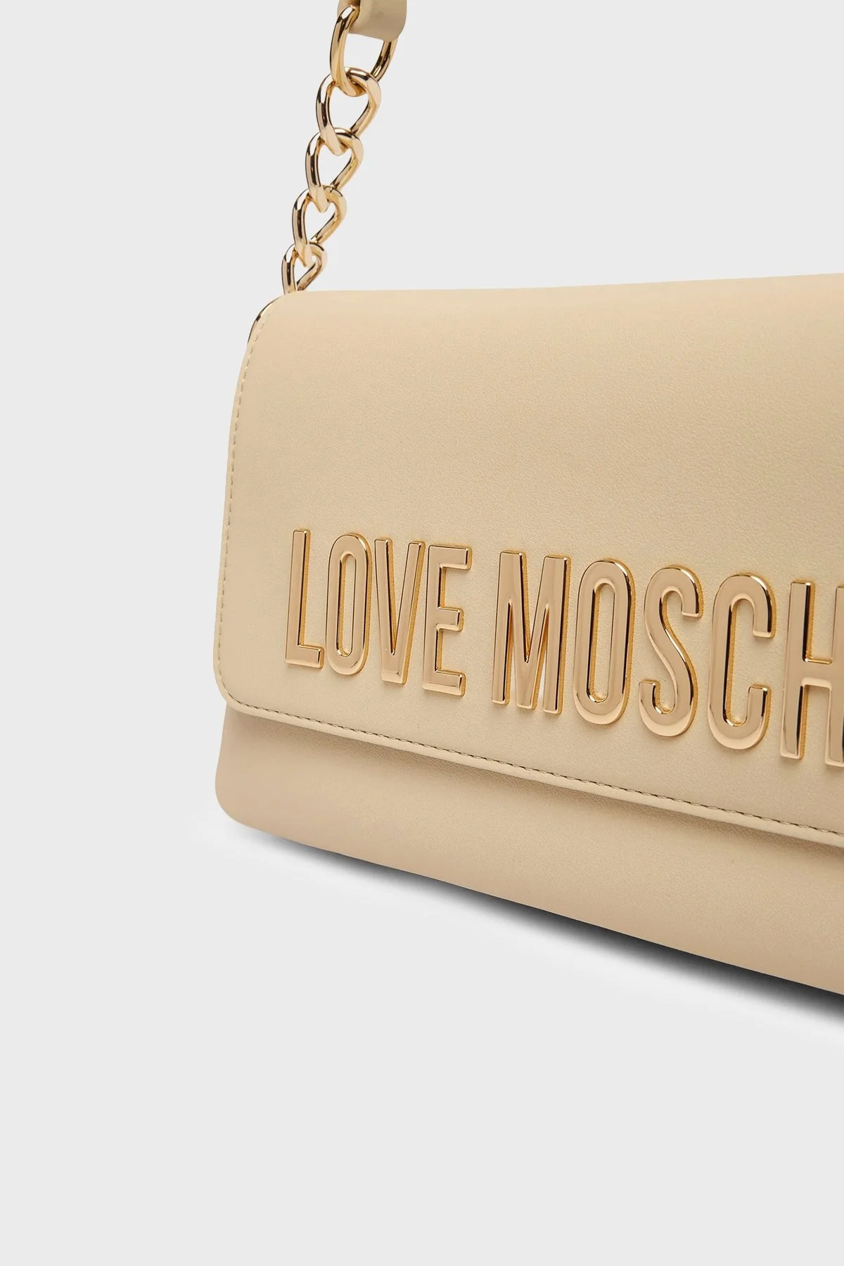 Love Moschino Logolu Zincir Detaylı Ayarlanabilir Askılı Bayan Çanta JC4109PP1OKD0129 BEJ - 5