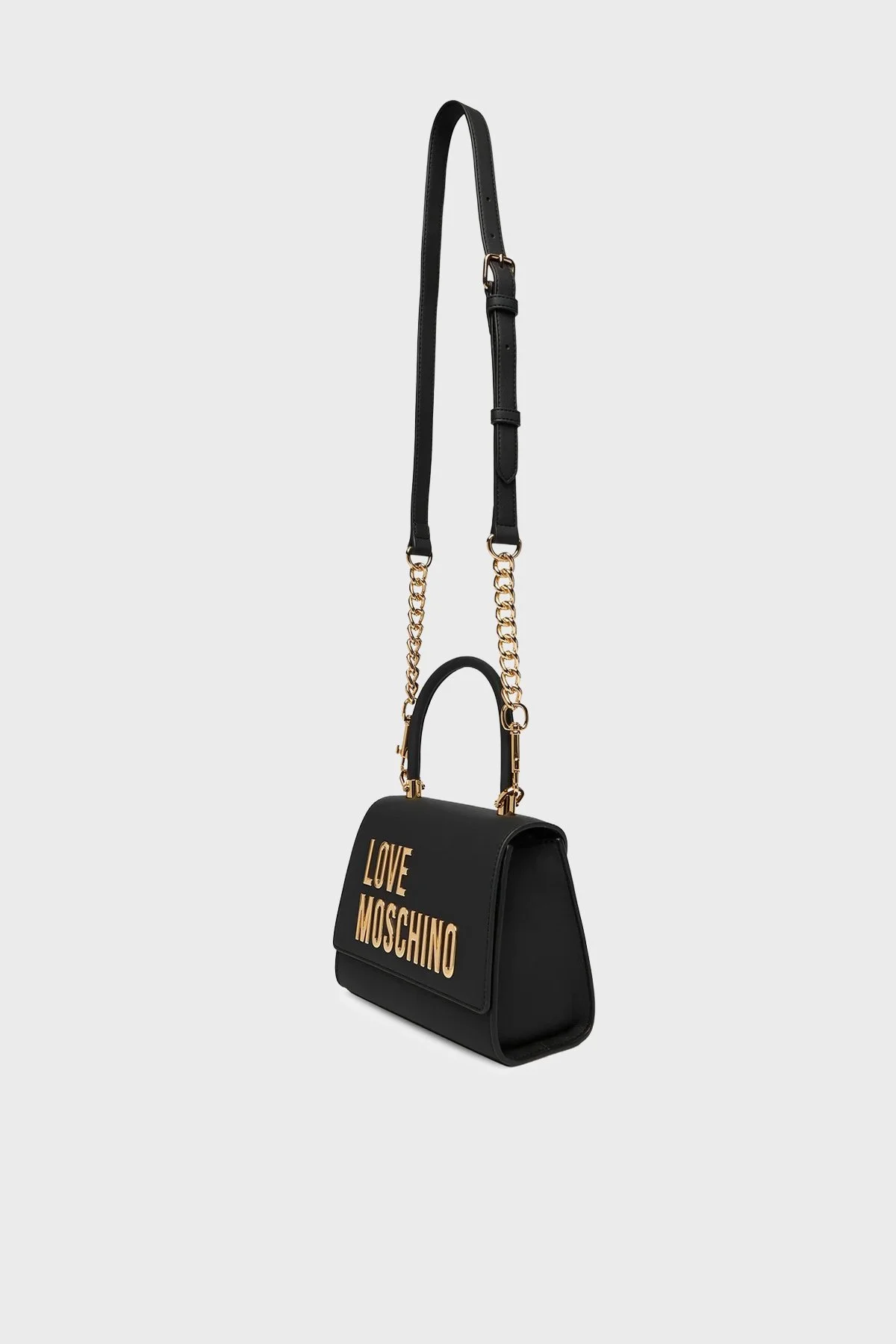 Love Moschino Logolu Zincir Detaylı Çıkarılabilir Askılı Bayan Çanta JC4024PP1OKD0000 SİYAH - 4