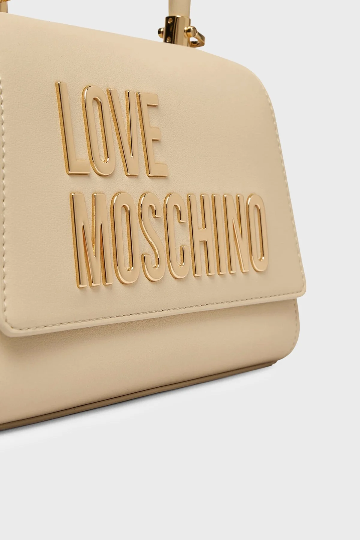 Love Moschino Logolu Zincir Detaylı Çıkarılabilir Askılı Bayan Çanta JC4024PP1OKD0129 BEJ - 6
