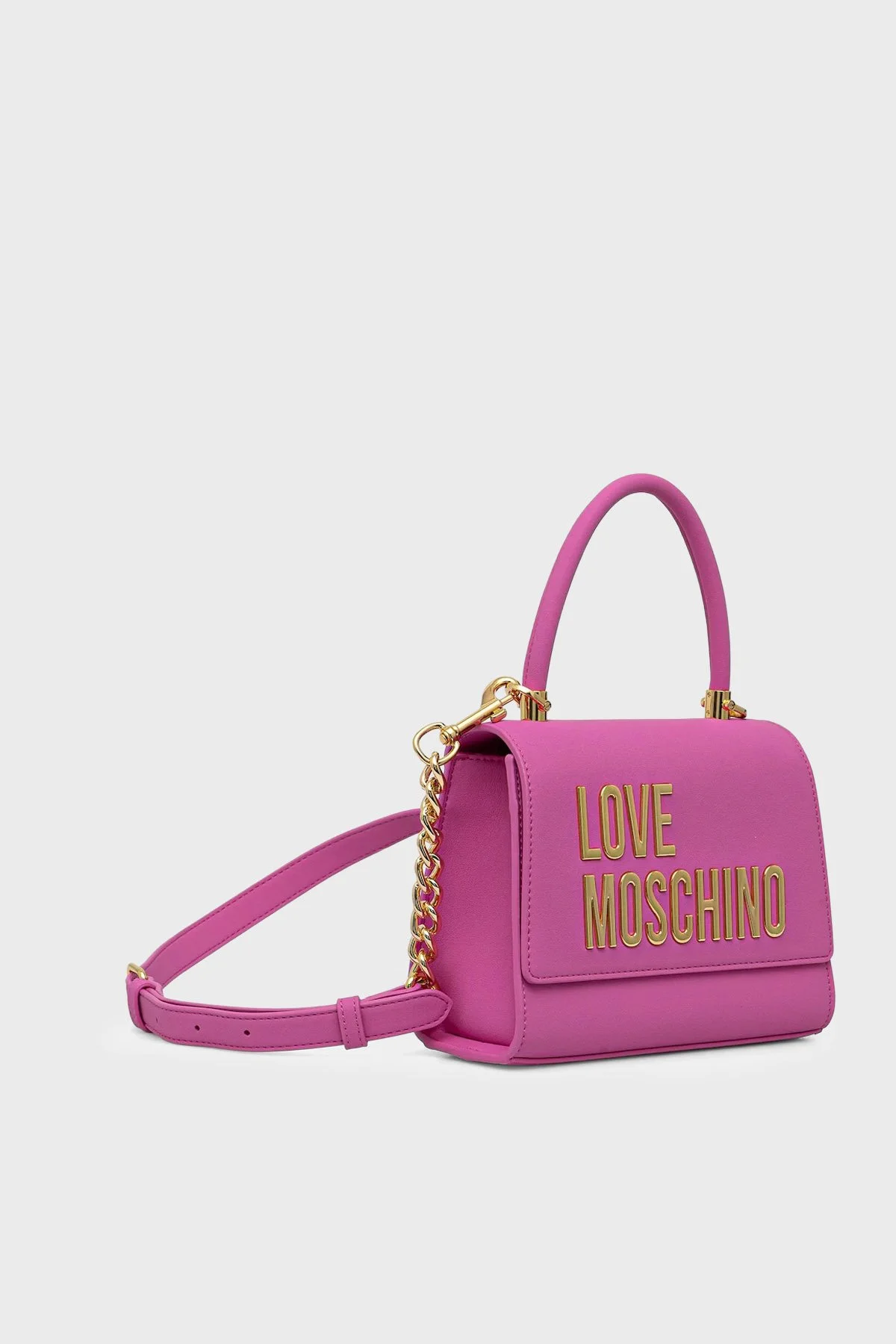Love Moschino Logolu Zincir Detaylı Çıkarılabilir Askılı Kadın Çanta JC4024PP1OKD0604 PEMBE - 3