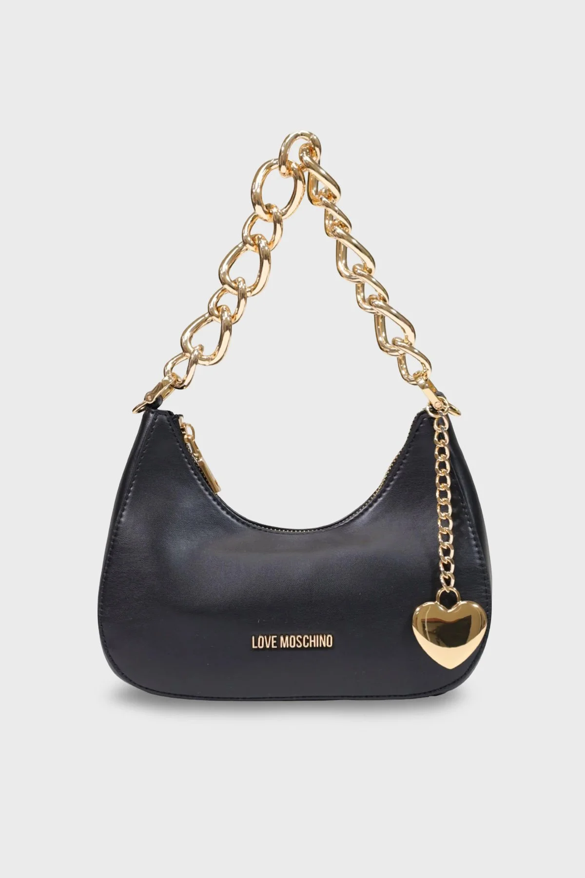Love Moschino Logolu Zincir Detaylı Çıkarılabilir Askılı Kadın Çanta JC4161PP1PL1400A Siyah - 1