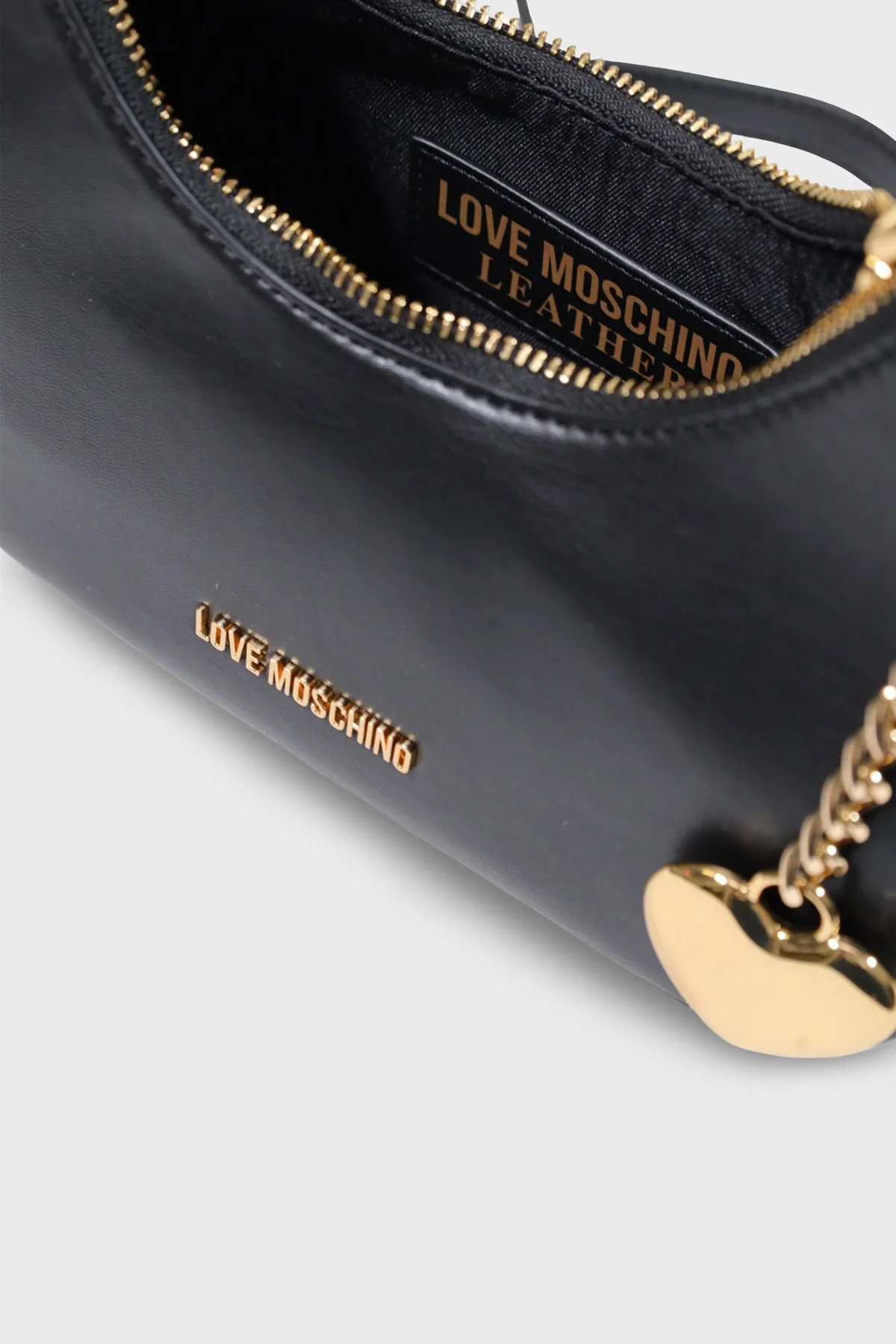 Love Moschino Logolu Zincir Detaylı Çıkarılabilir Askılı Kadın Çanta JC4161PP1PL1400A Siyah - 5