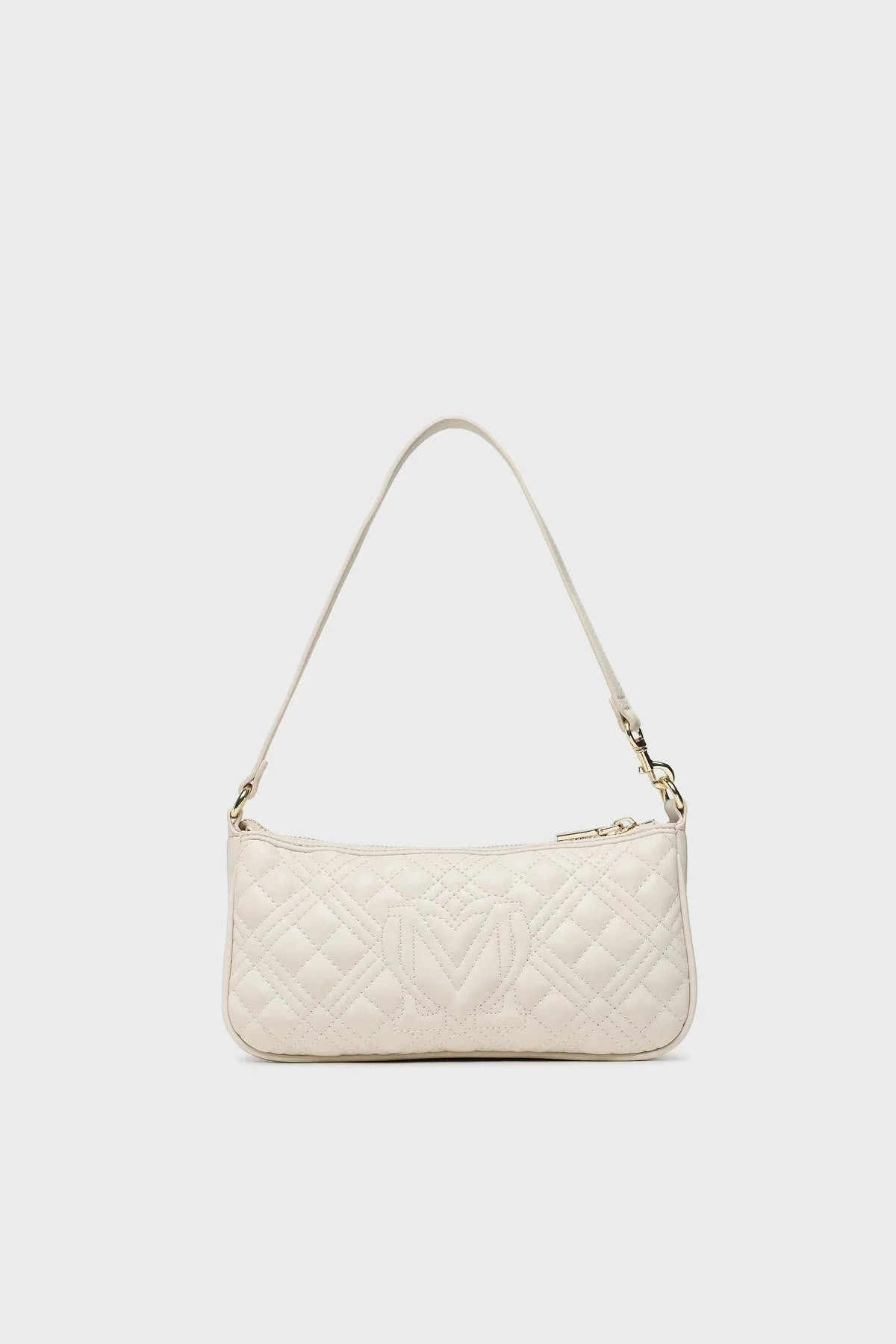 Love Moschino Logolu Zincir Detaylı Çıkarılabilir Askılı Kapitone Bayan Çanta JC4258PP0GKA0103 BEJ - 4