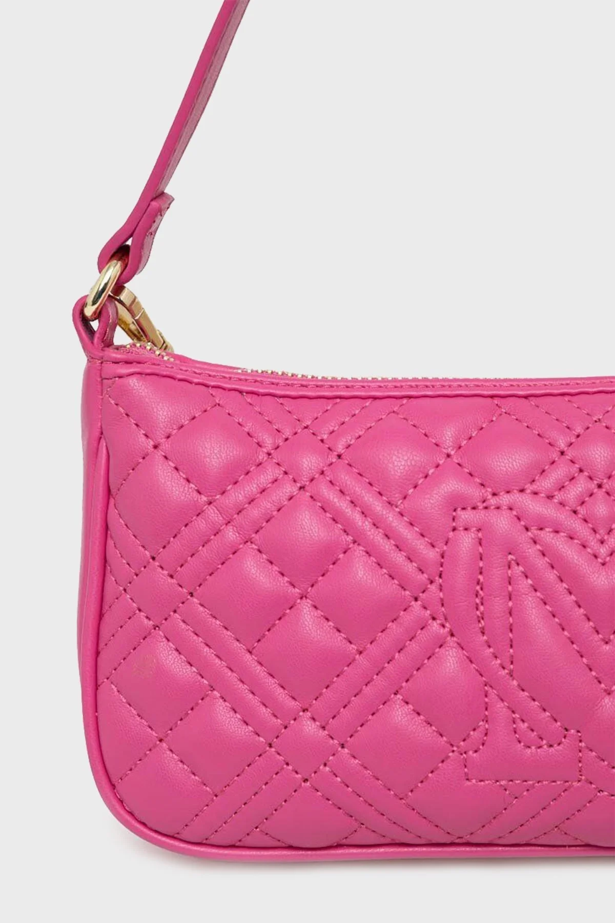 Love Moschino Logolu Zincir Detaylı Çıkarılabilir Askılı Kapitone Bayan Çanta JC4258PP0GKA0604 FUŞYA - 4