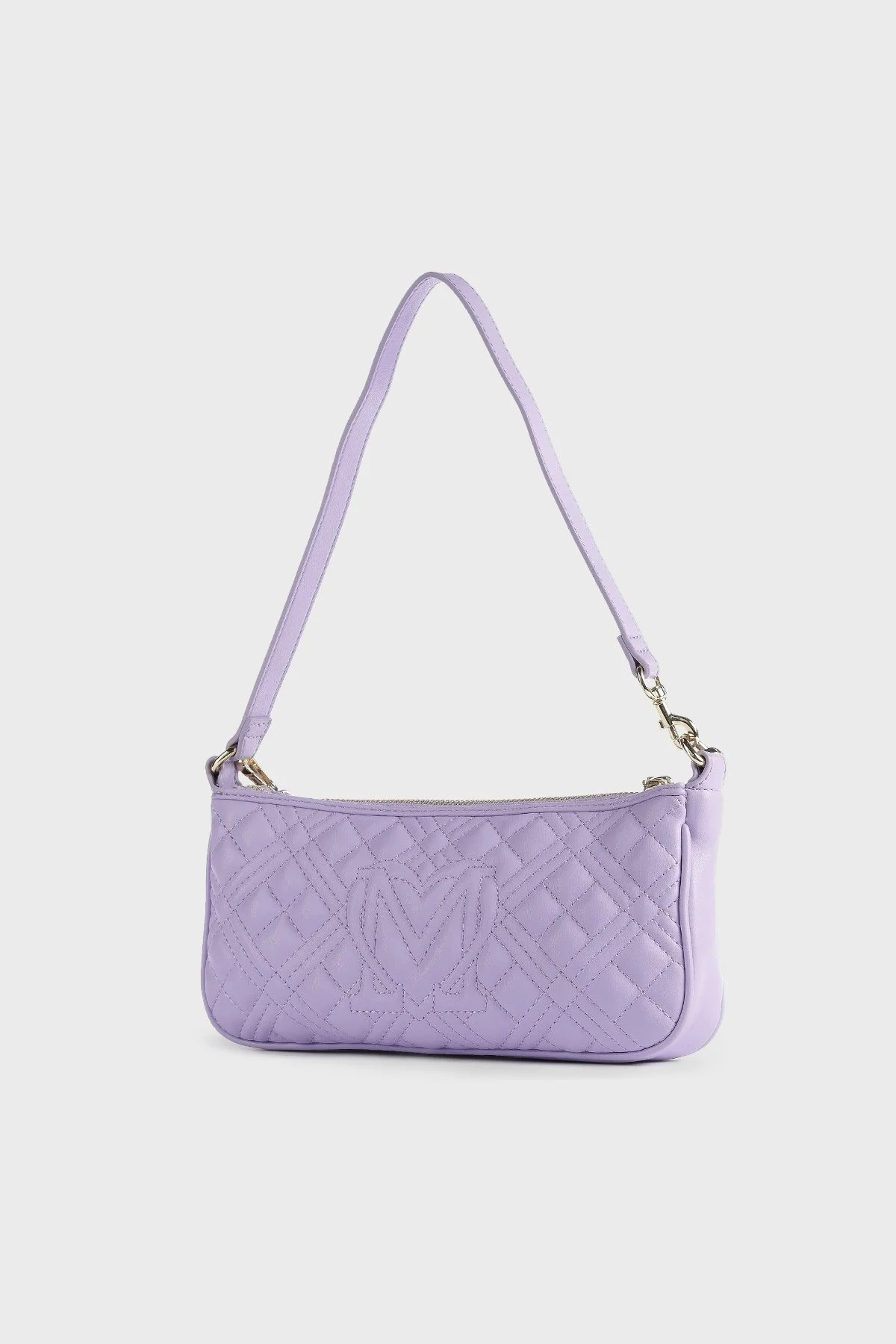 Love Moschino Logolu Zincir Detaylı Çıkarılabilir Askılı Kapitone Bayan Çanta JC4258PP0GKA0651 LİLA - 3