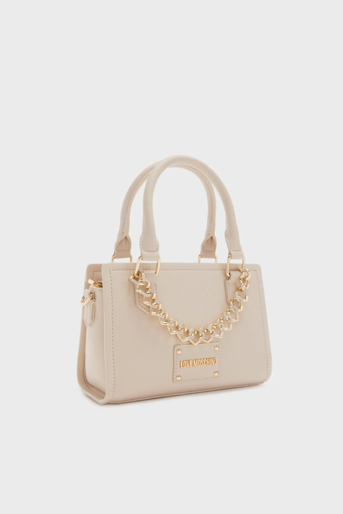 Love Moschino Logolu Zincir Detaylı Çıkarılabilir Uzatma Askılı Bayan Çanta JC4126PP1ILN111A BEJ - 3