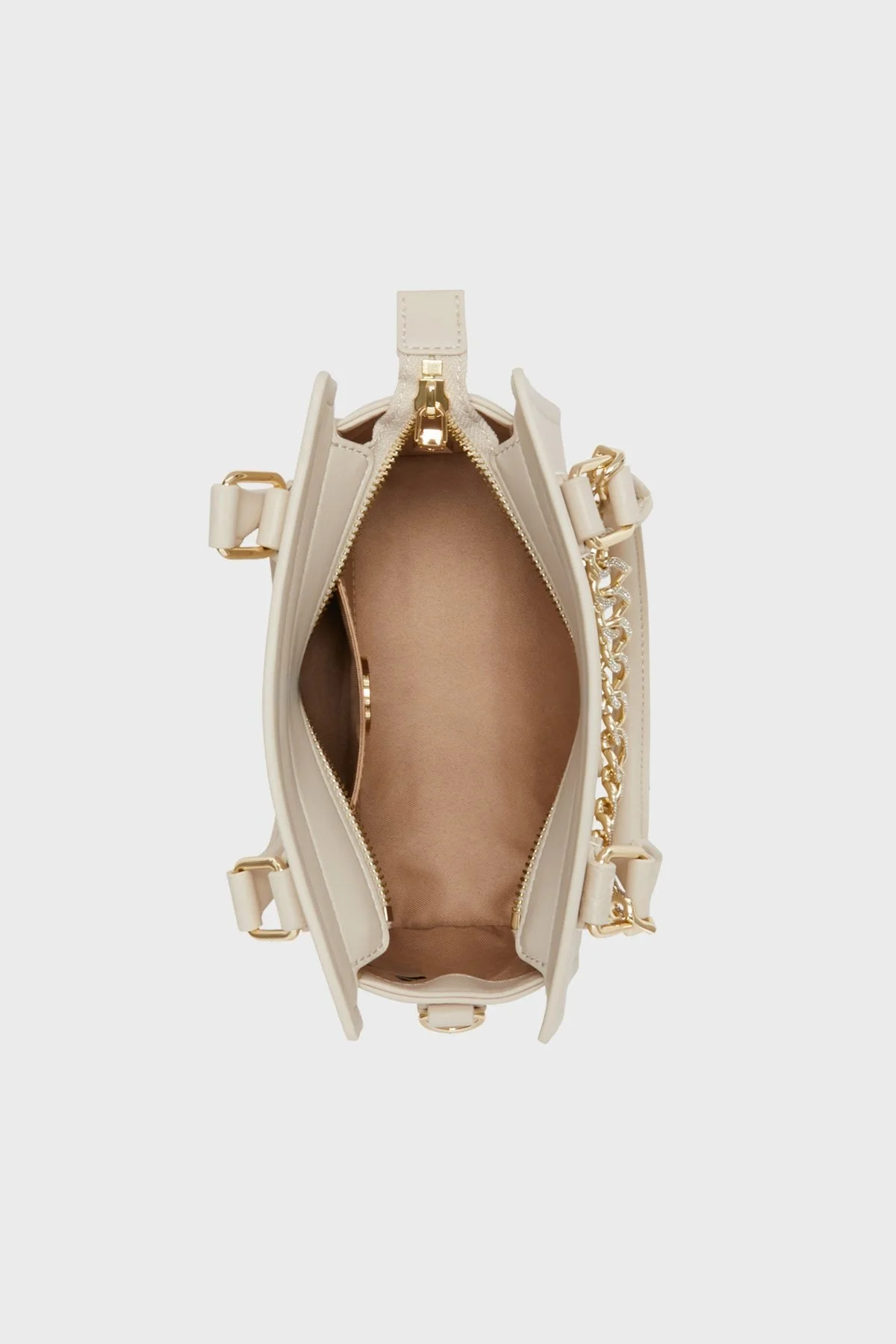 Love Moschino Logolu Zincir Detaylı Çıkarılabilir Uzatma Askılı Bayan Çanta JC4126PP1ILN111A BEJ - 4