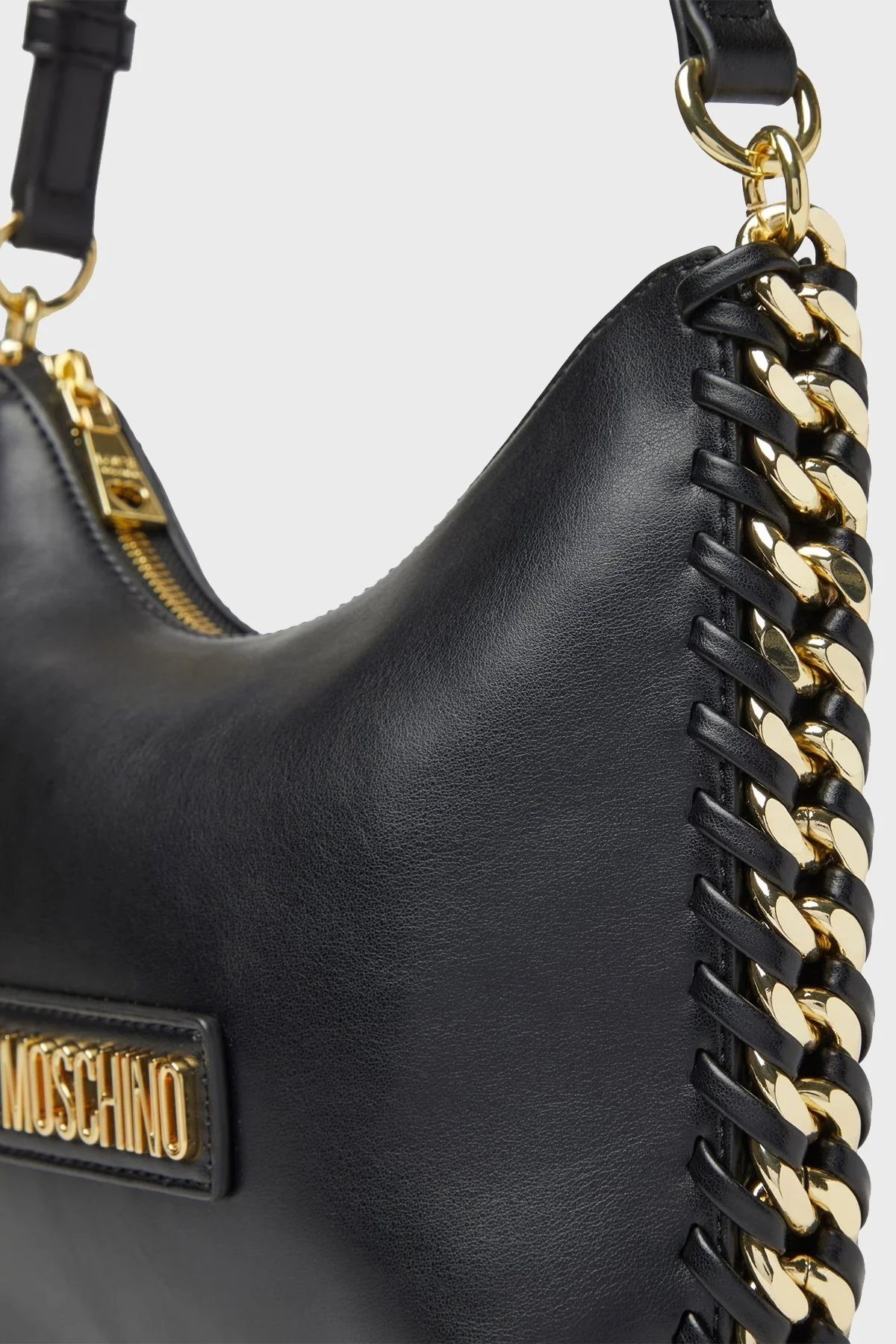 Love Moschino Logolu Zincir Detaylı Fermuarlı Bayan Çanta JC4243PP0GKQ0000 SİYAH - 4