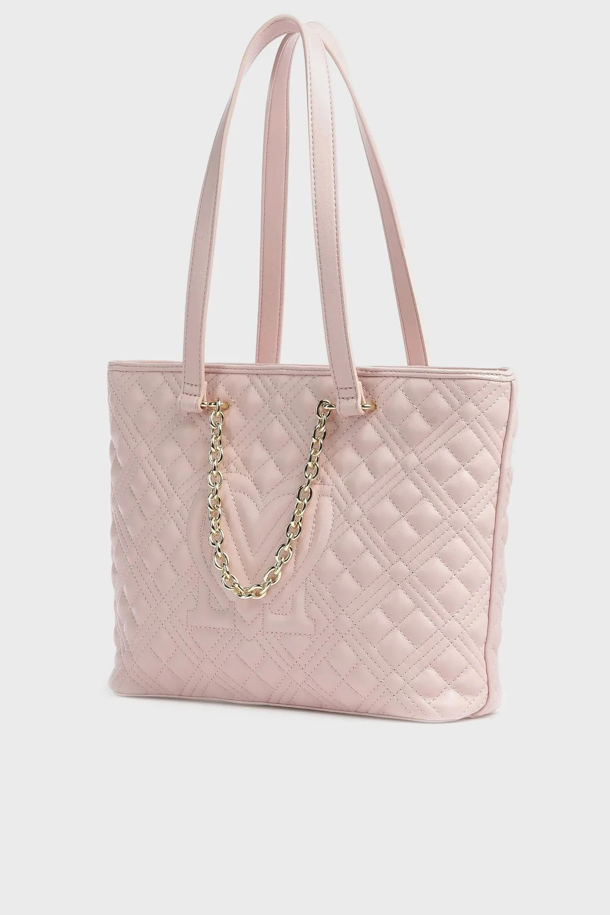 Love Moschino Logolu Zincir Detaylı Kapitone Bayan Çanta JC4004PP1GLA0609 PUDRA - 2