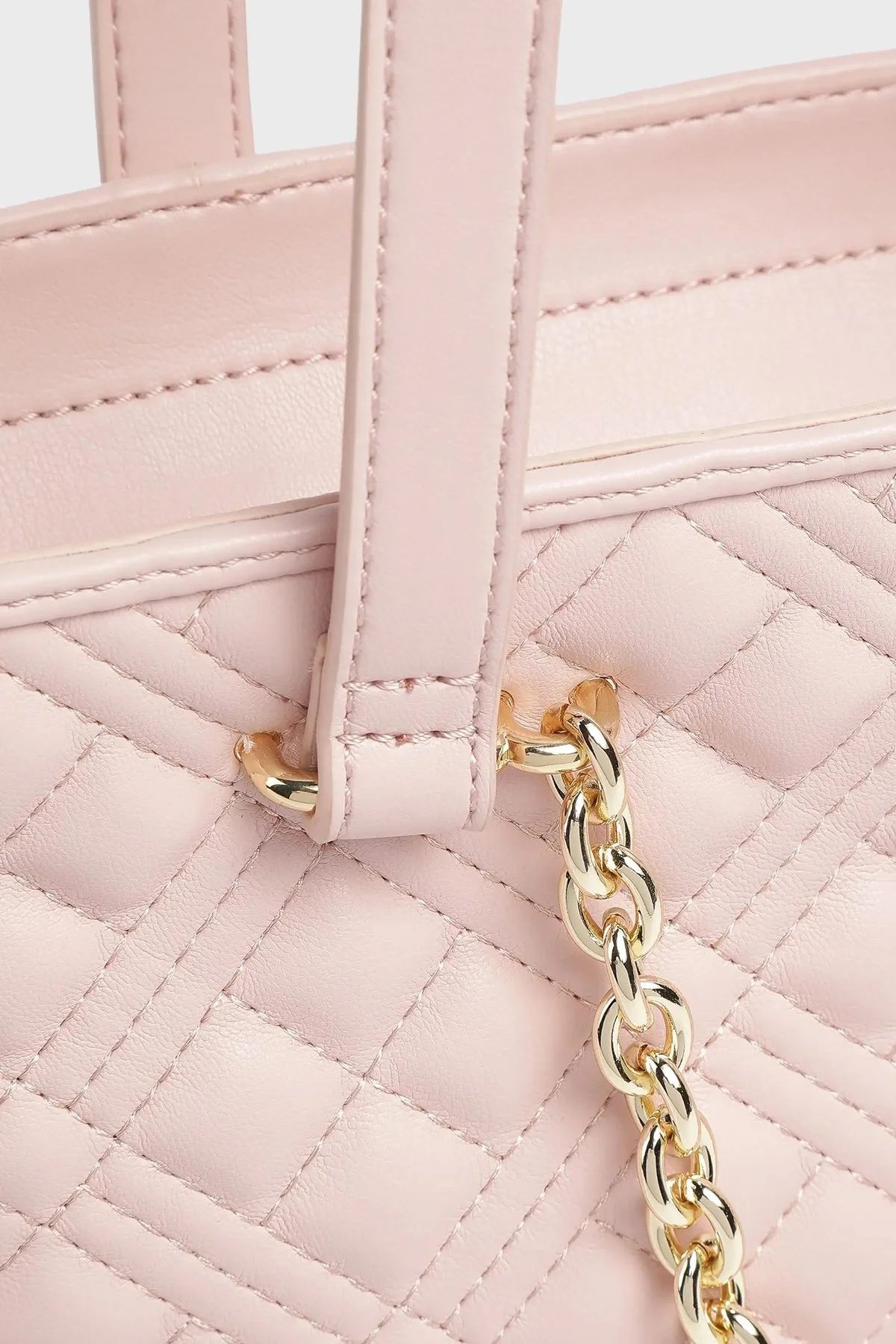 Love Moschino Logolu Zincir Detaylı Kapitone Bayan Çanta JC4004PP1GLA0609 PUDRA - 3