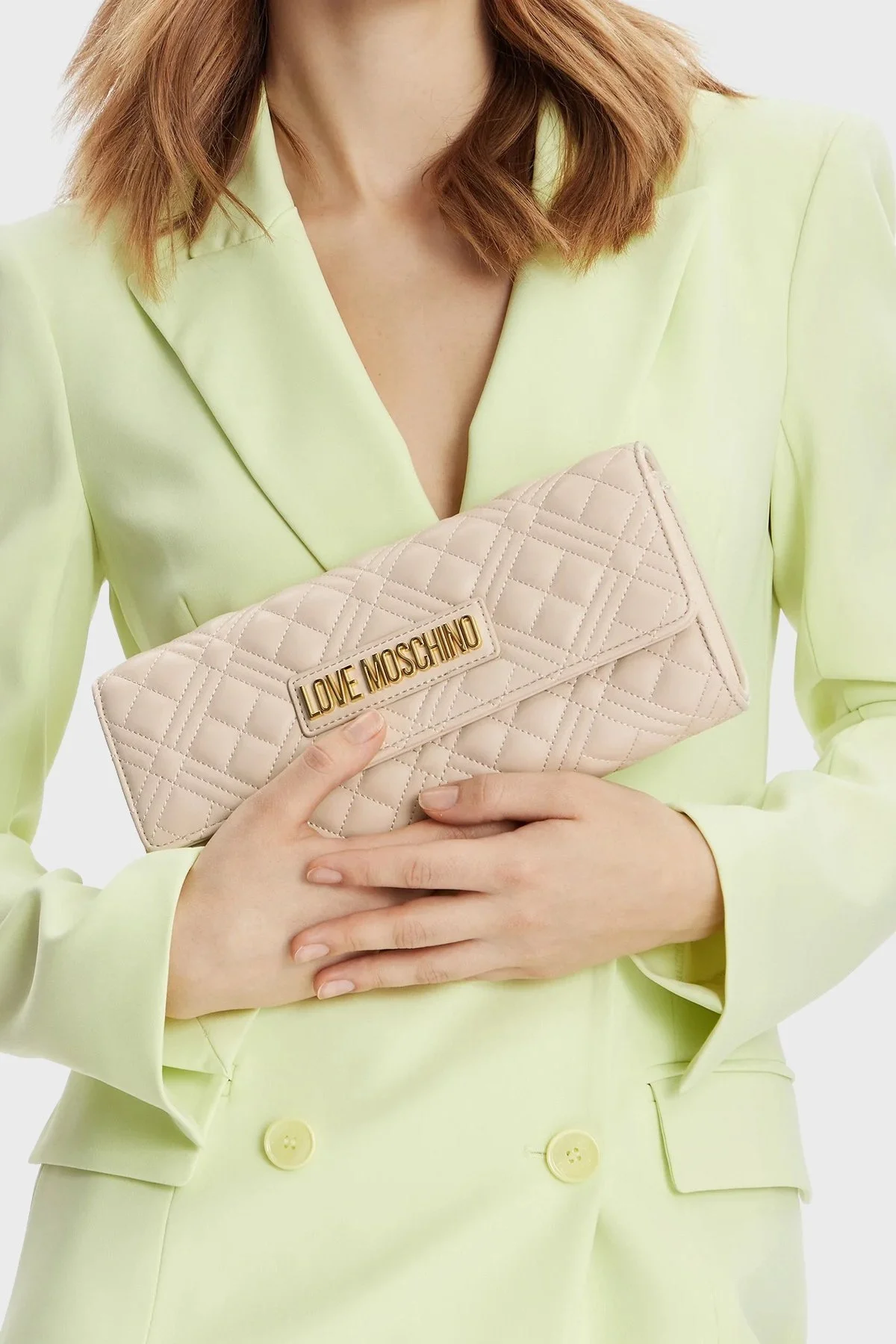 Love Moschino Logolu ZincirAskılı Kapitone Bayan Çanta JC4294PP0ILA0110 TAŞ - 2