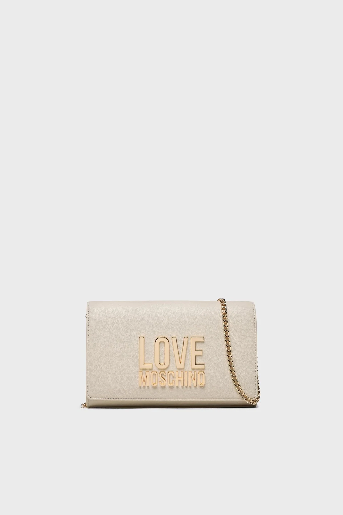 Love Moschino Logolu Zincirli Çapraz Askılı Bayan Çanta JC4127PP1HLI0110 EKRU - 1