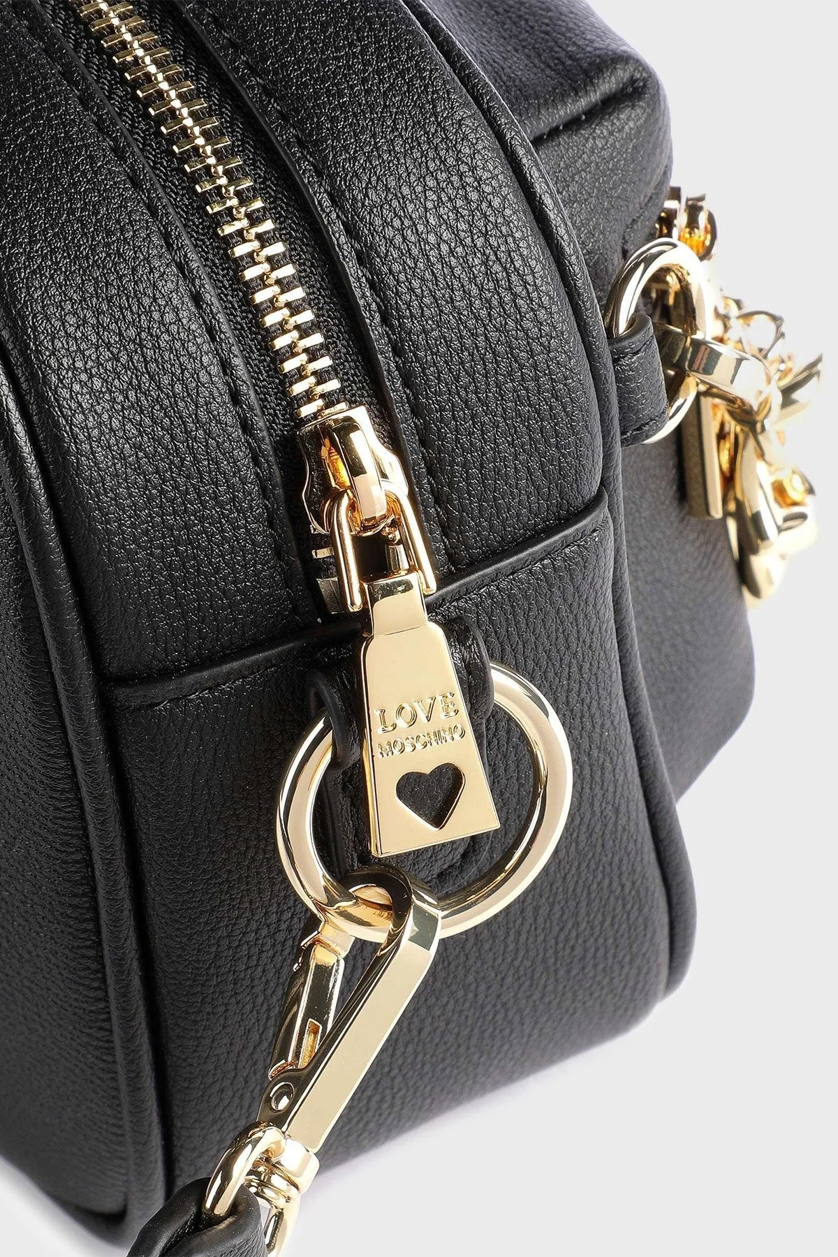 Love Moschino Logolu Zincirli Çıkarılabilir Uzatma Askılı Bayan Çanta JC4291PP0GKT0000 SİYAH - 4