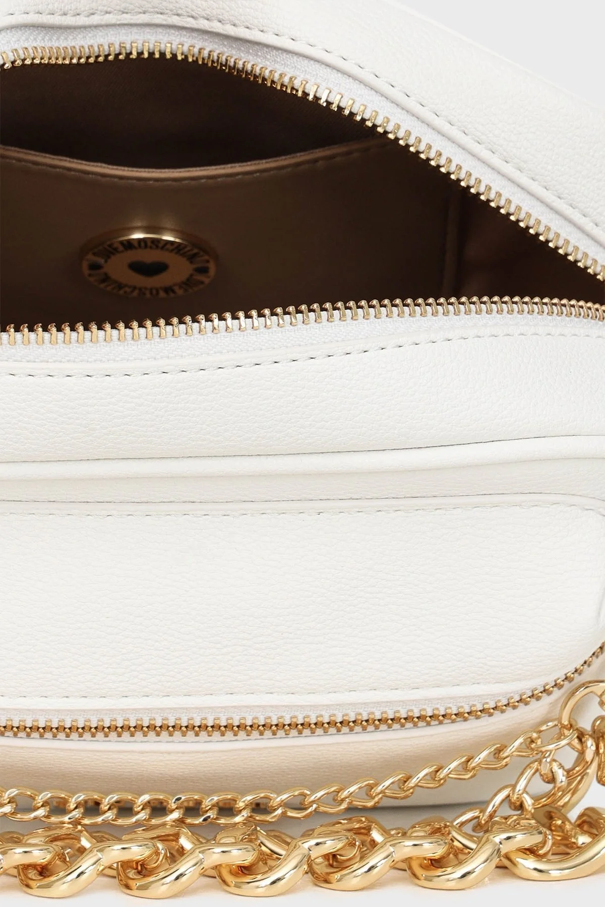 Love Moschino Logolu Zincirli Çıkarılabilir Uzatma Askılı Bayan Çanta JC4291PP0GKT0100 BEYAZ - 5