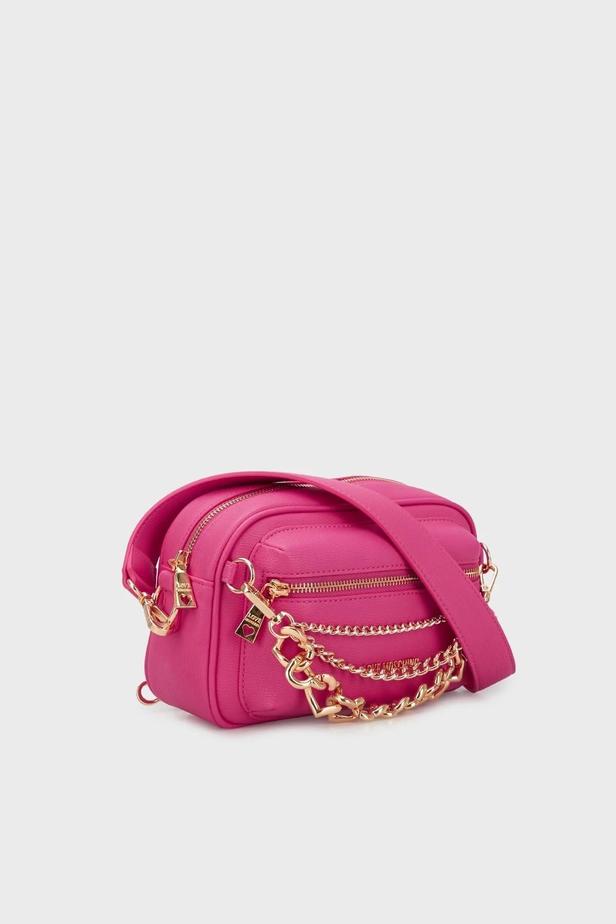 Love Moschino Logolu Zincirli Çıkarılabilir Uzatma Askılı Bayan Çanta JC4291PP0GKT0604 FUŞYA - 3