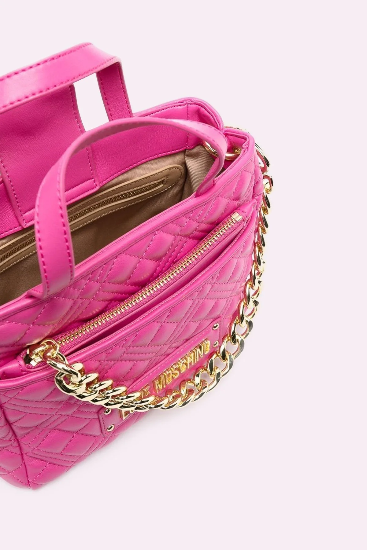 Love Moschino Logolu Zincirli Kapitone Bayan Çanta JC4020PP1GLA0615 FUŞYA - 5